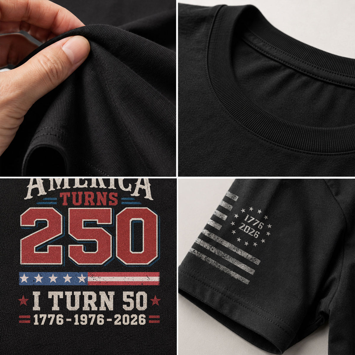 Born In 1976 - 50th Birthday Graphic Tee - Celebrating A Historic 250 Year Milestone - Rust Field Wear