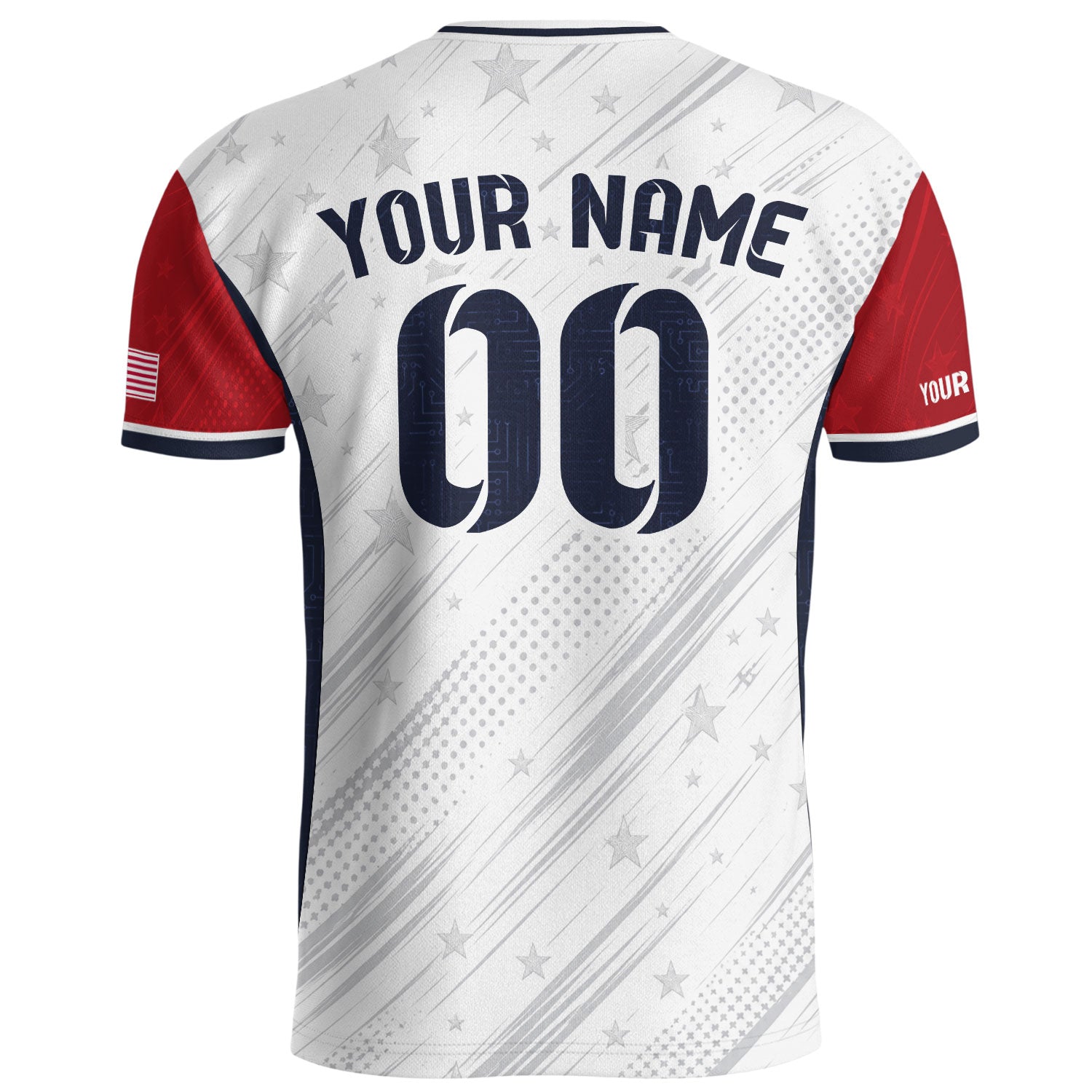 Custom Adult White Soccer Jersey - Personalized Name & Number USA Patriotic Sportswear