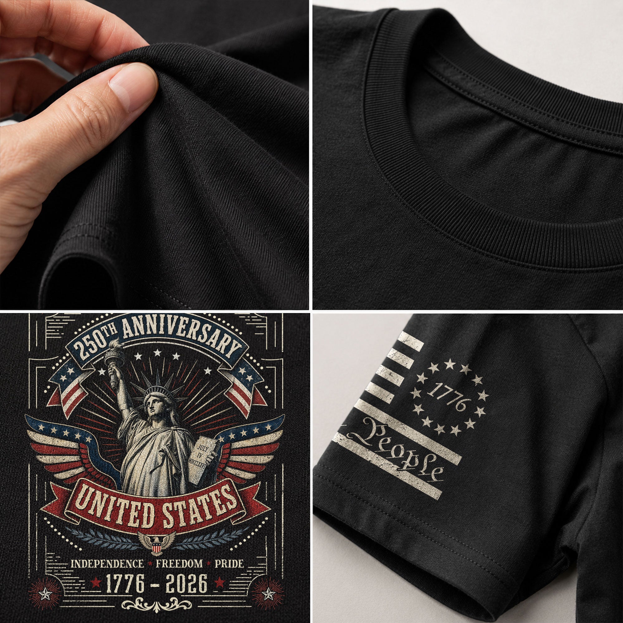 Statue of Liberty 250th Anniversary Shirt 1776-2026 United States Patriotic Graphic Tee - Rust Field Wear