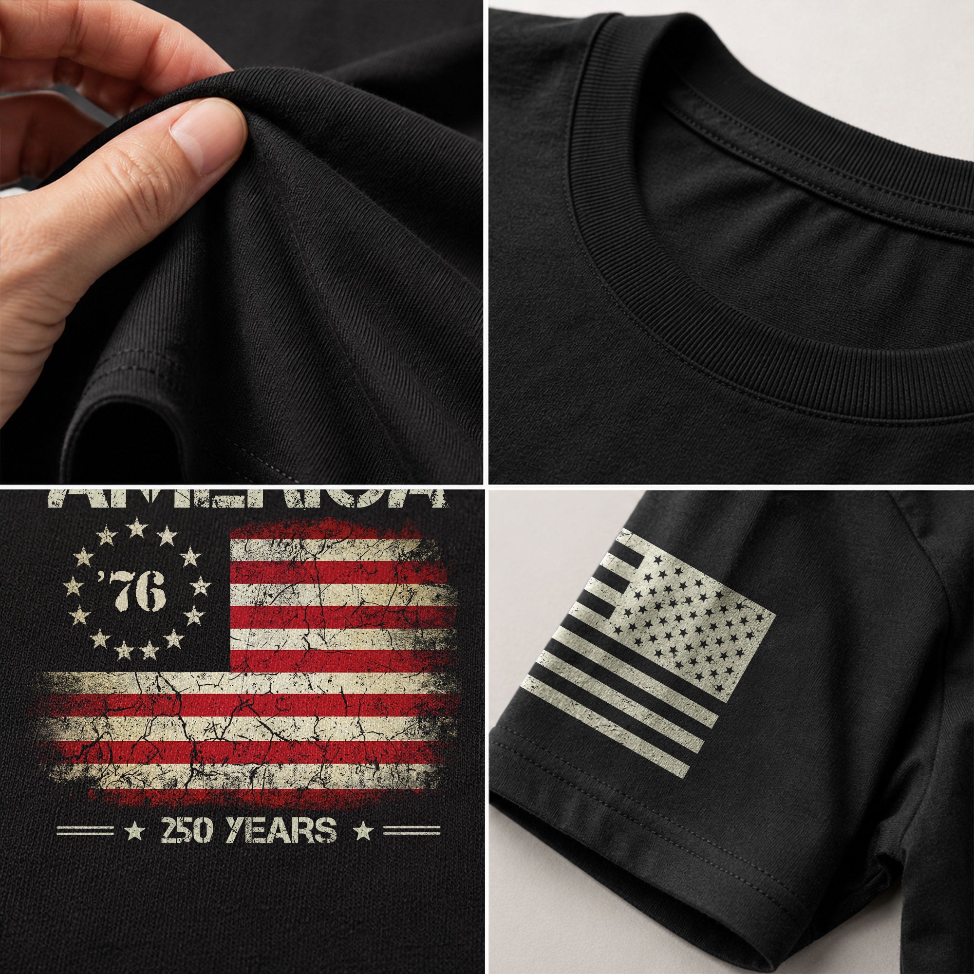 Vintage 1776 American Flag T-Shirt Patriotic Graphic Tee Men Women Casual Shirt - Rust Field Wear
