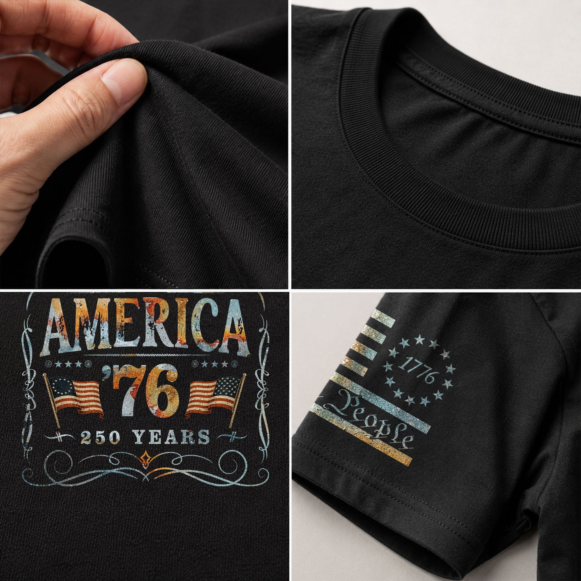 American Pride 76 T-Shirt Vintage Patriotic Graphic Design Casual Birthday Gift - Rust Field Wear