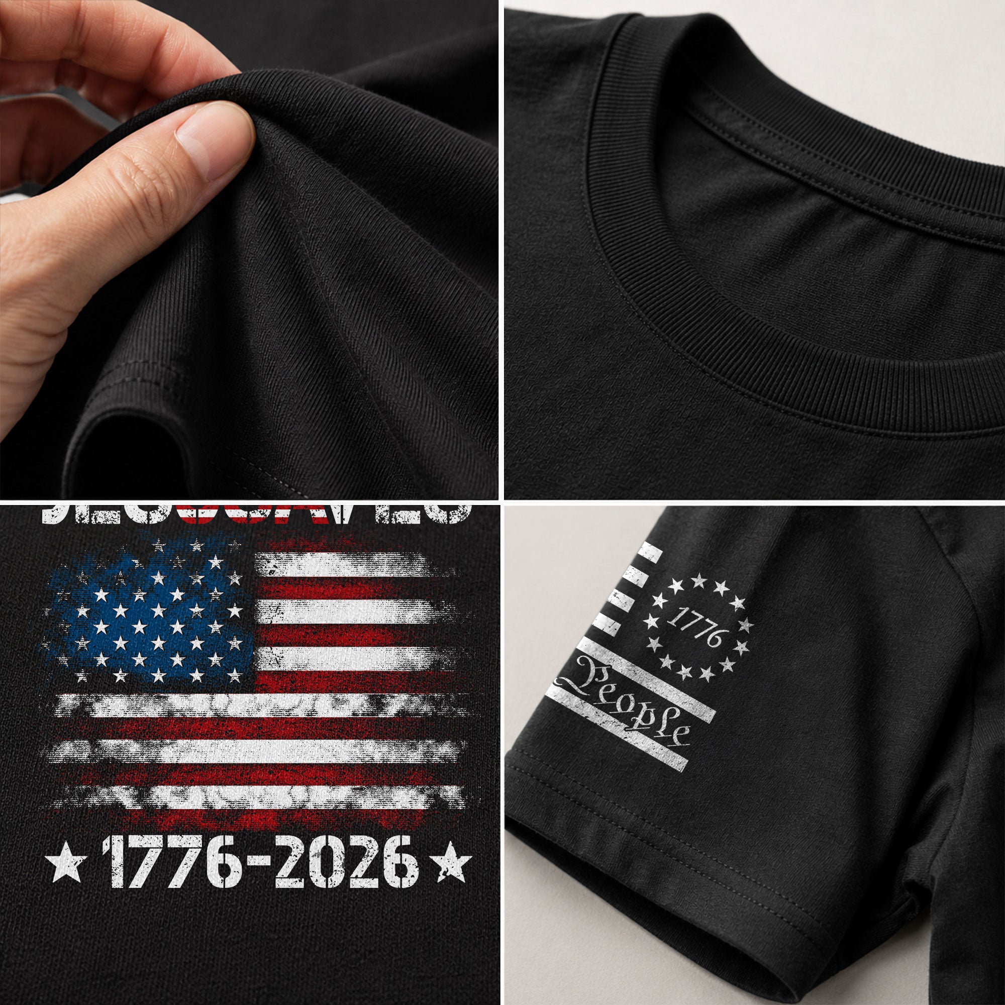 Patriotic JESUSAVES USA Flag Shirt Men 1776 2026 We The People Christian Cotton Tee - Rust Field Wear