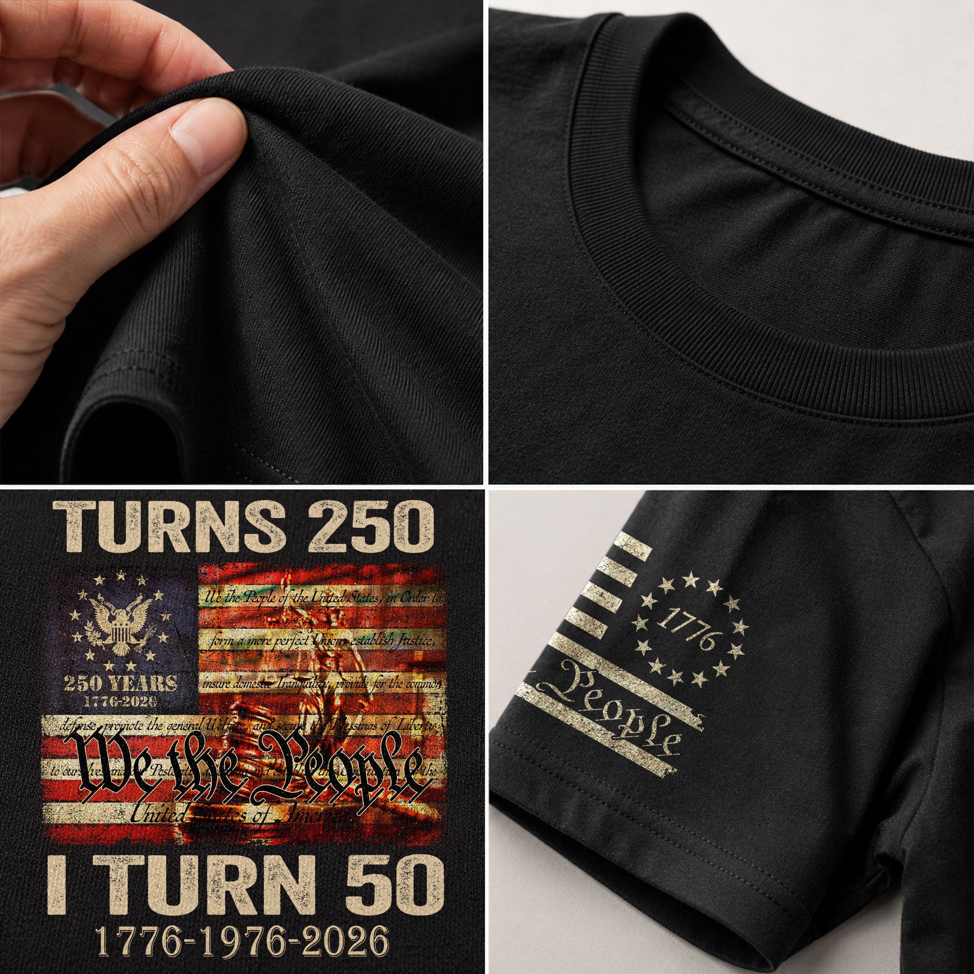 1976 Limited Edition 50th Birthday Shirt Patriotic We The People Graphic Tee 2026 - Rust Field Wear