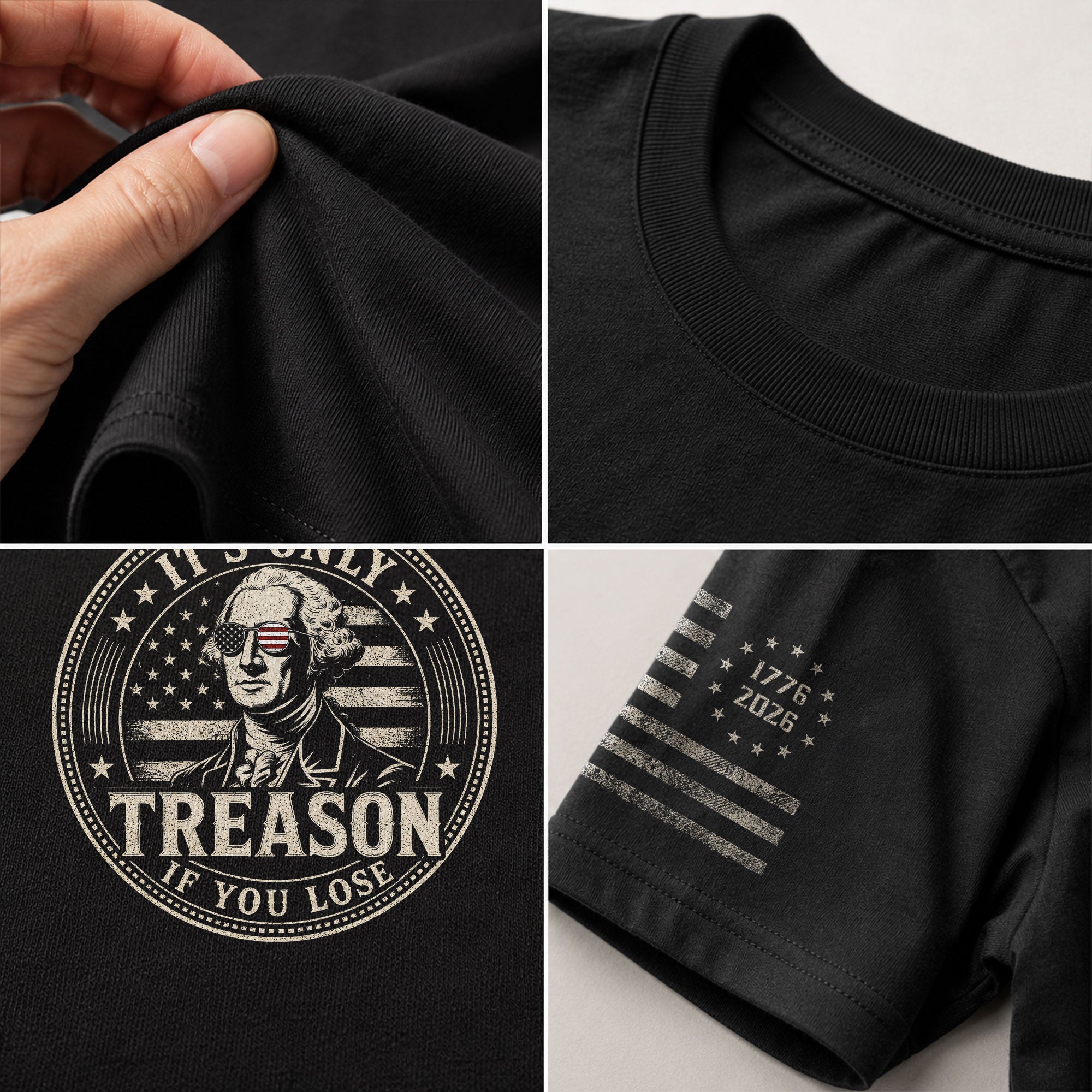 It's Only Treason If You Lose Shirt George Washington Circle Badge Patriotic 2D Graphic Tee - Rust Field Wear
