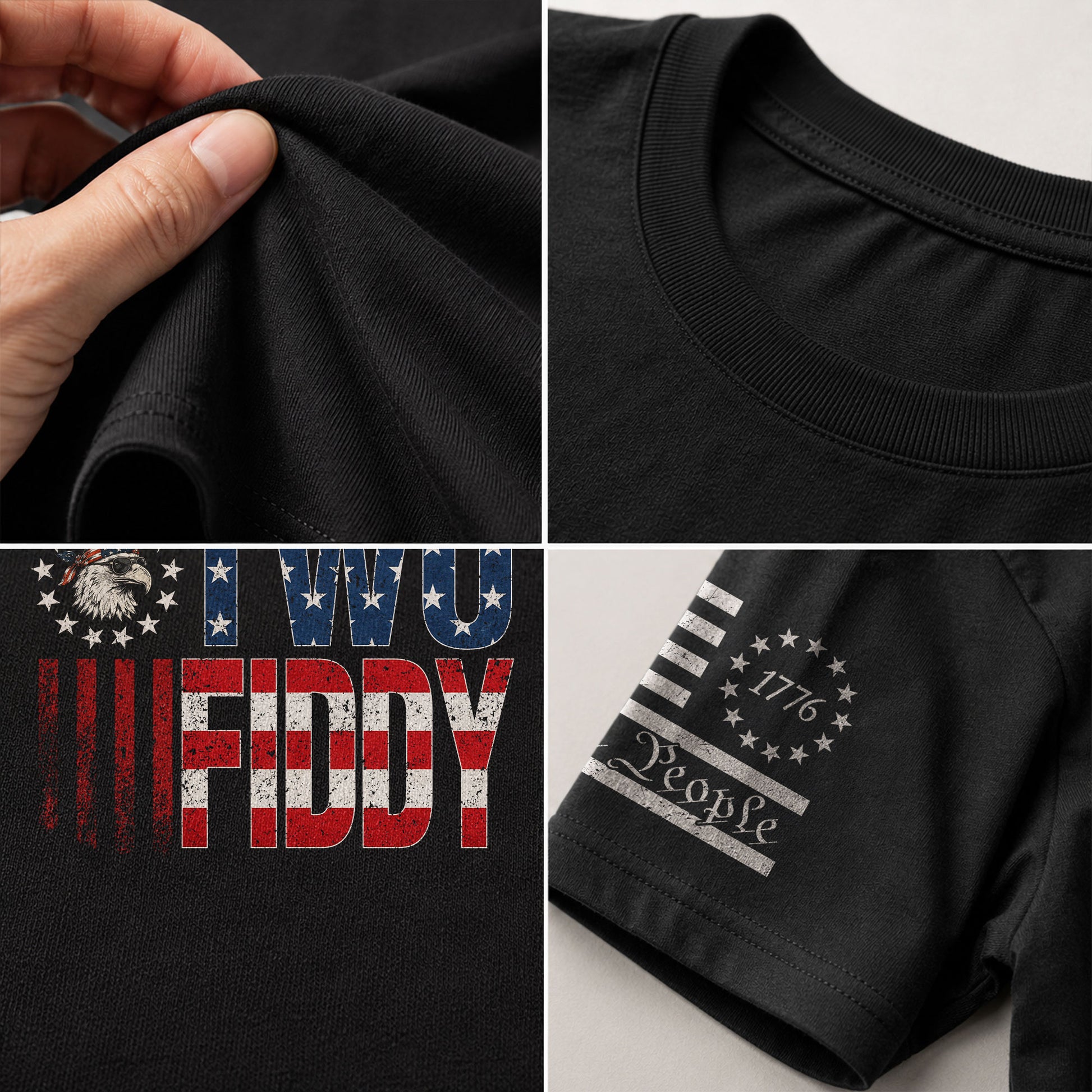 Two Fiddy Star-Spangled Graphic Tee - Patriotic 250th Anniversary Vintage Cotton Shirt - Rust Field Wear