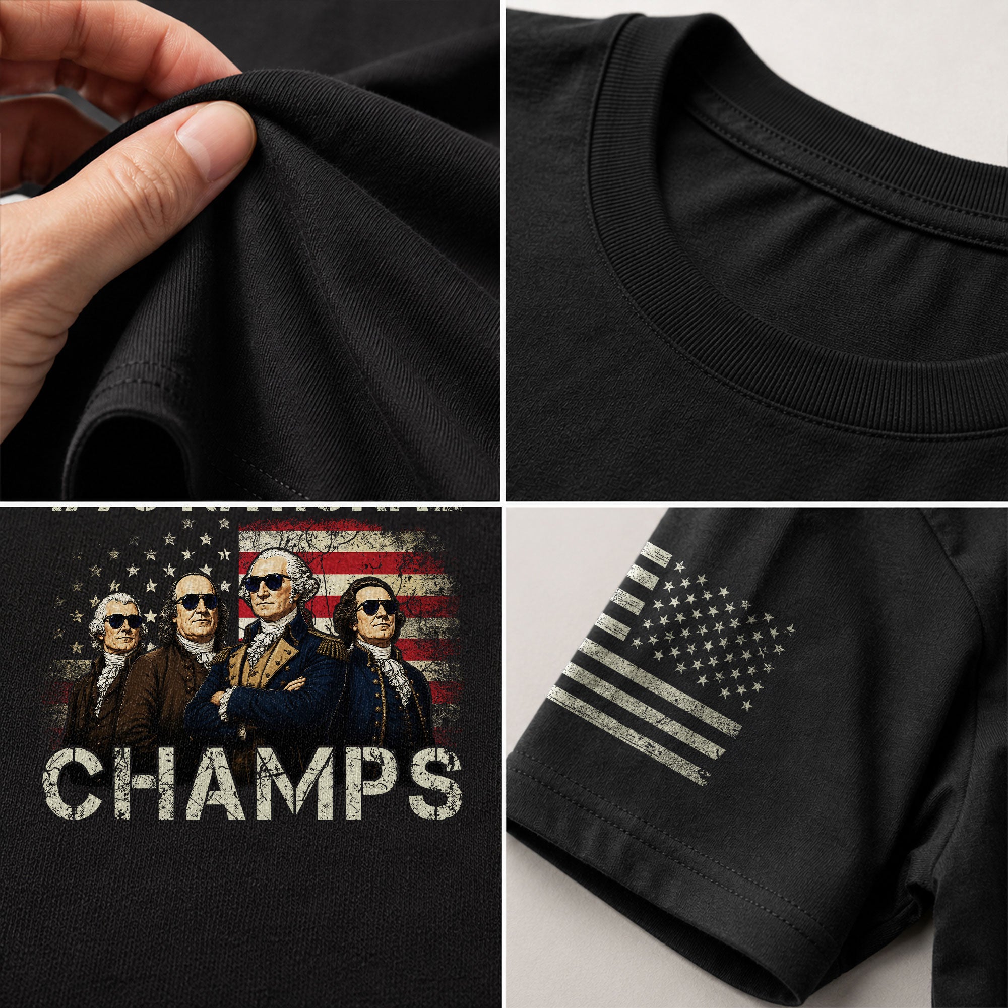 1776 National Champs T-Shirt – Patriotic Founding Fathers Graphic Tee for Casual Wear - Rust Field Wear
