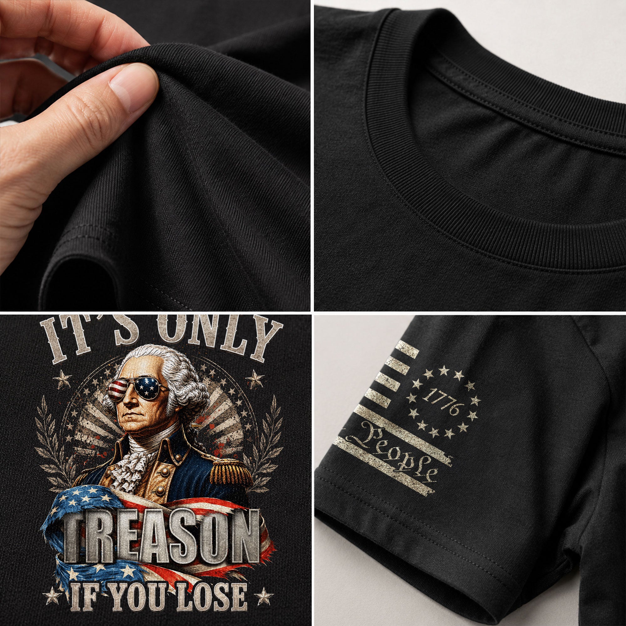 Vintage Style Patriotic T-Shirt - It’s Only Treason If You Lose Liberty Bell Design - Rust Field Wear