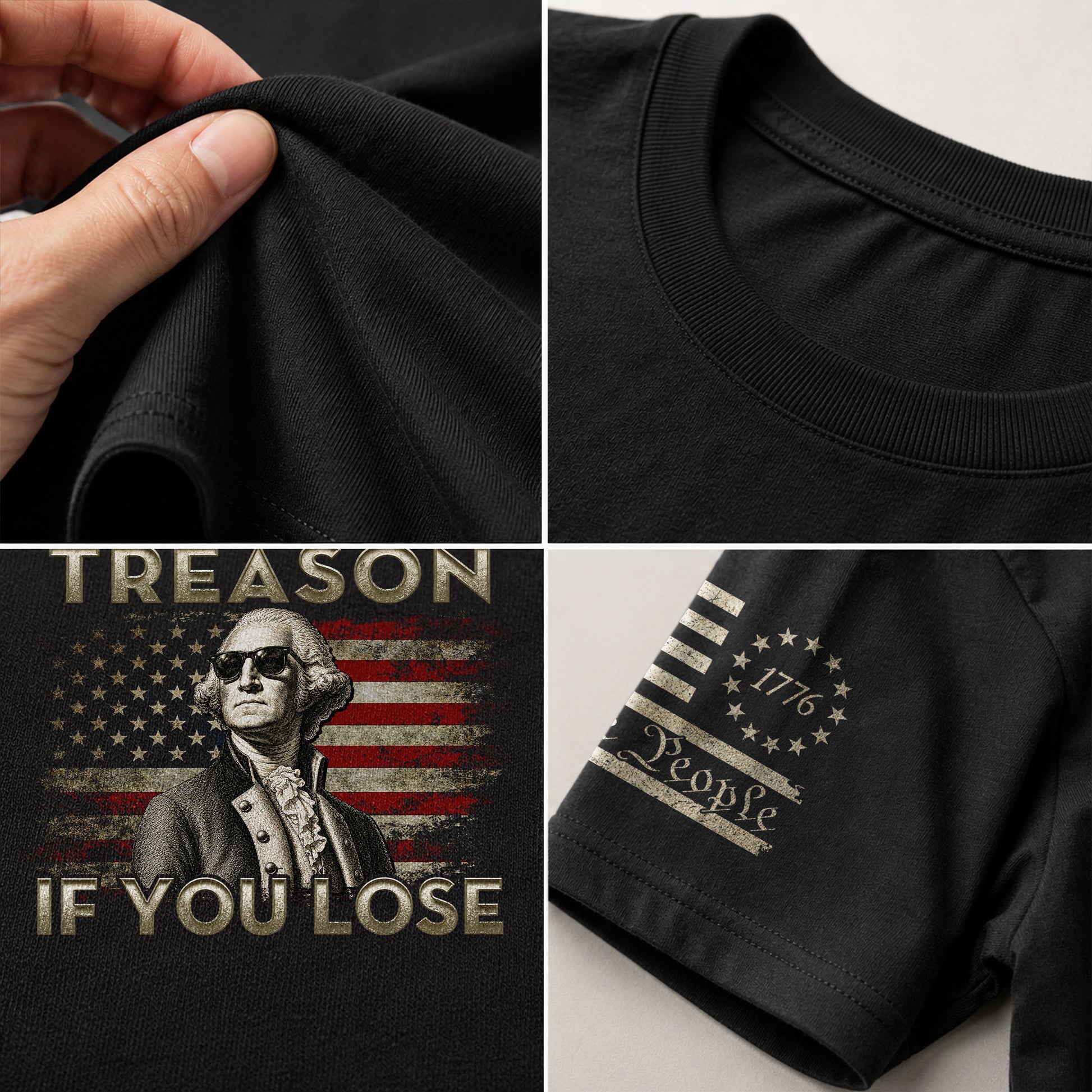 It's Only Treason If You Lose T-Shirt Patriotic George Washington American Flag Tee - Rust Field Wear
