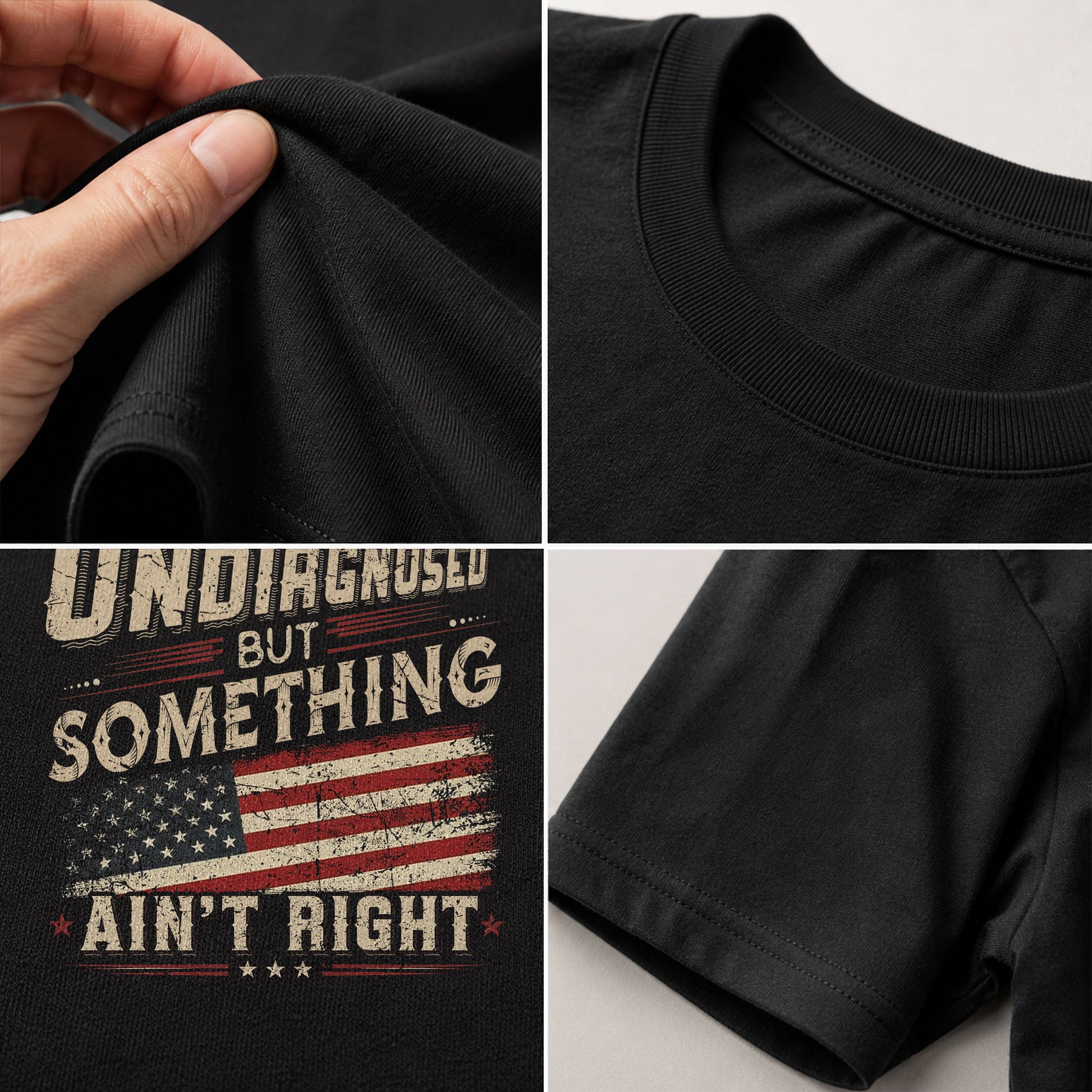 Undiagnosed But Something Ain't Right T-Shirt Vintage USA Flag Patriotic Graphic Tee - Rust Field Wear