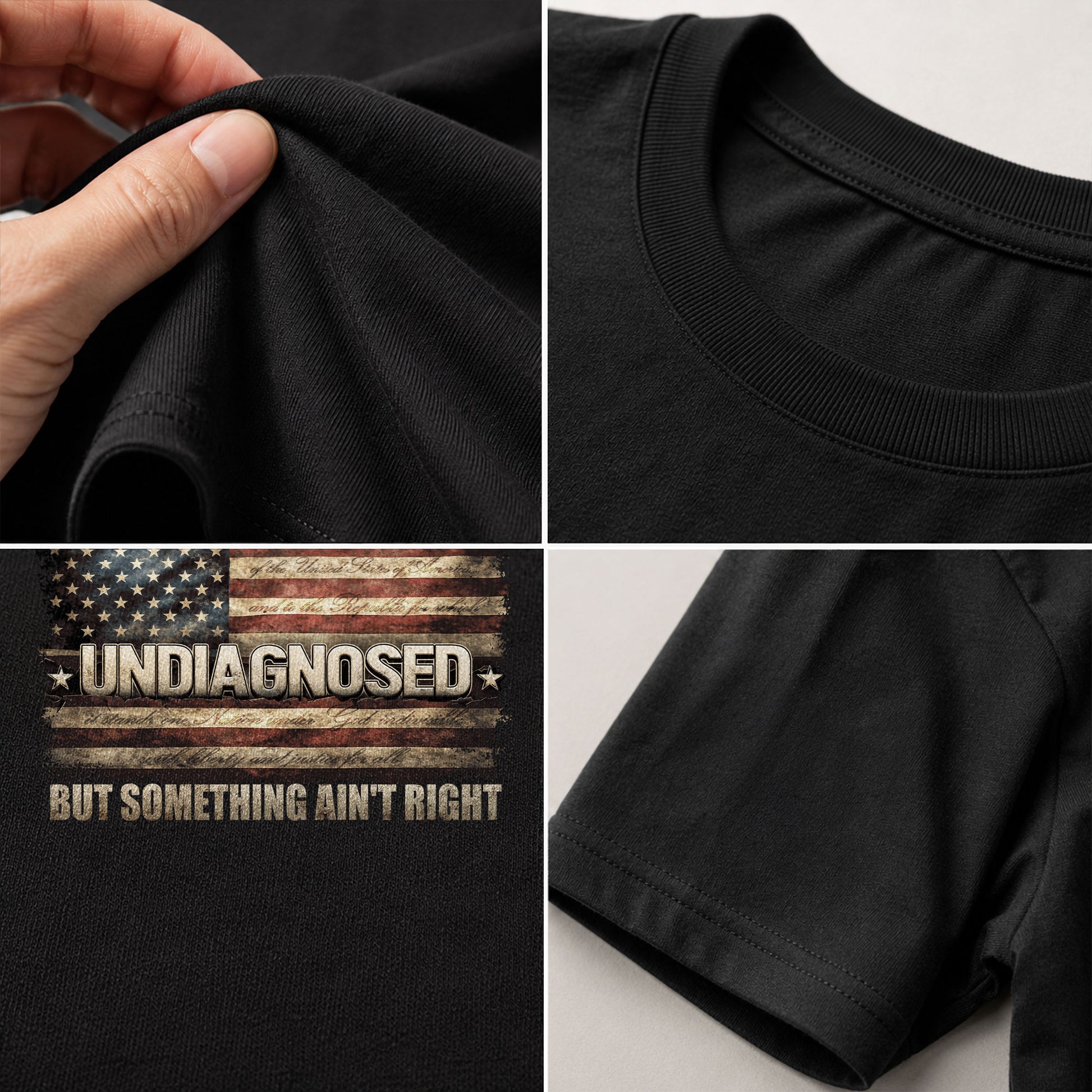 Undiagnosed But Something Ain't Right T-Shirt Vintage American Flag Graphic Tee - Rust Field Wear