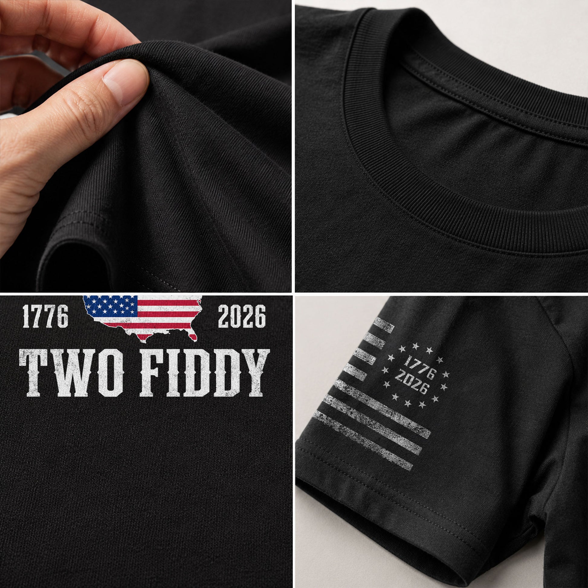 Patriotic Two Fiddy 1776-2026 Map Design - Classic American Anniversary Graphic Tee - Rust Field Wear