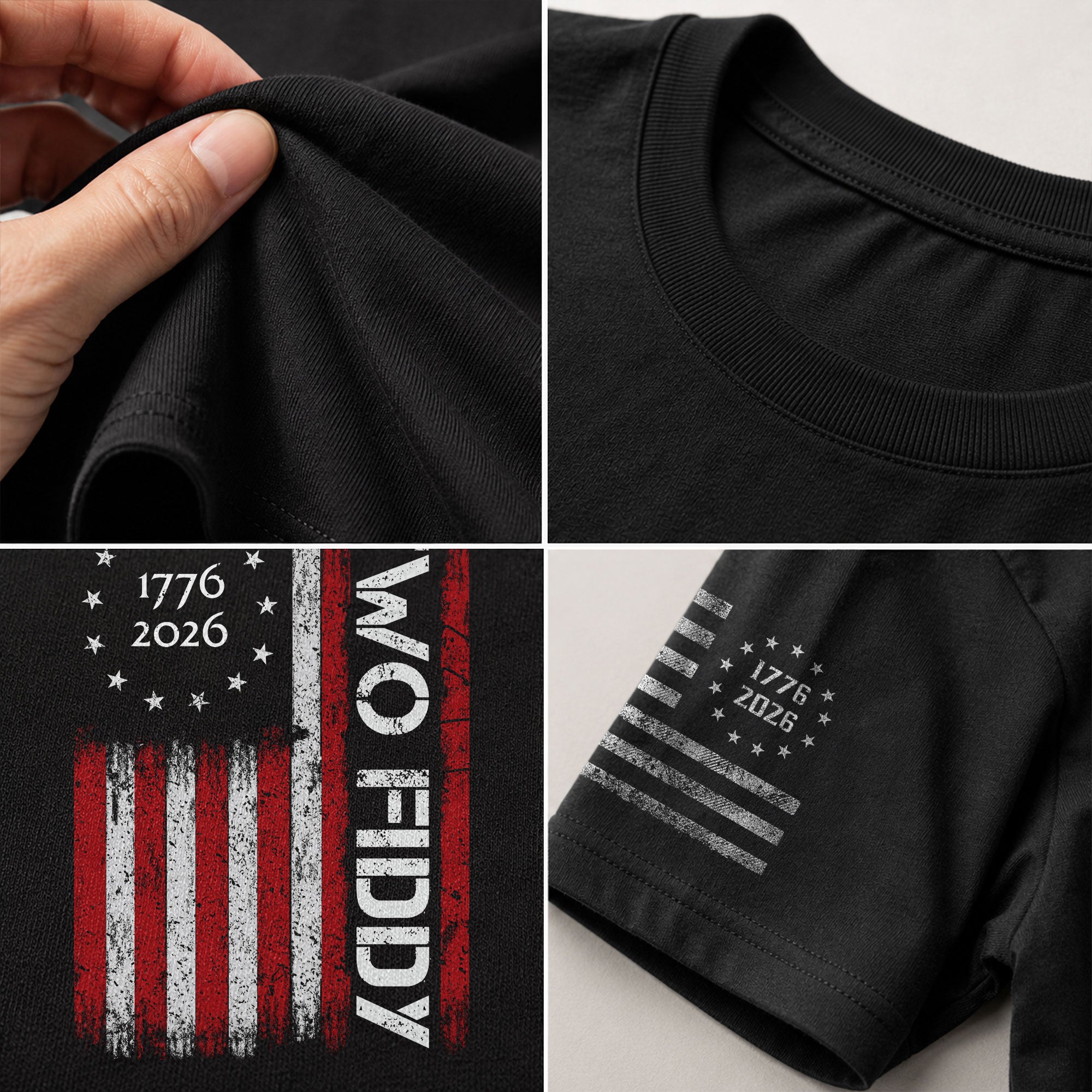Vintage American Two Fiddy 1776-2026 Flag Graphic Apparel - Patriotic Anniversary Top - Rust Field Wear