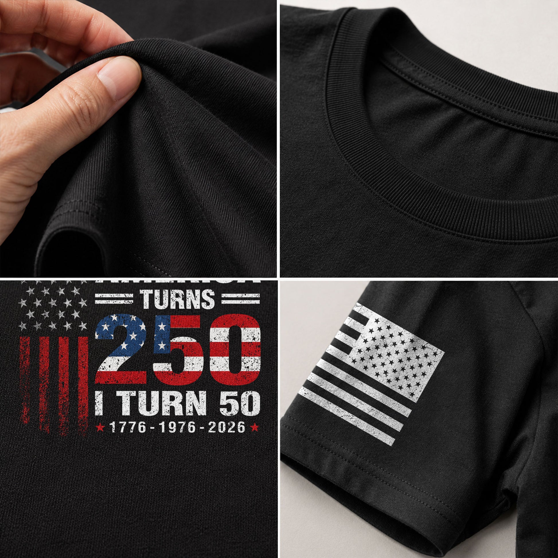 Vintage Style 250 & 50 Birthday Shirt: 1776-2026 Patriotic Anniversary Graphic Tee - Rust Field Wear