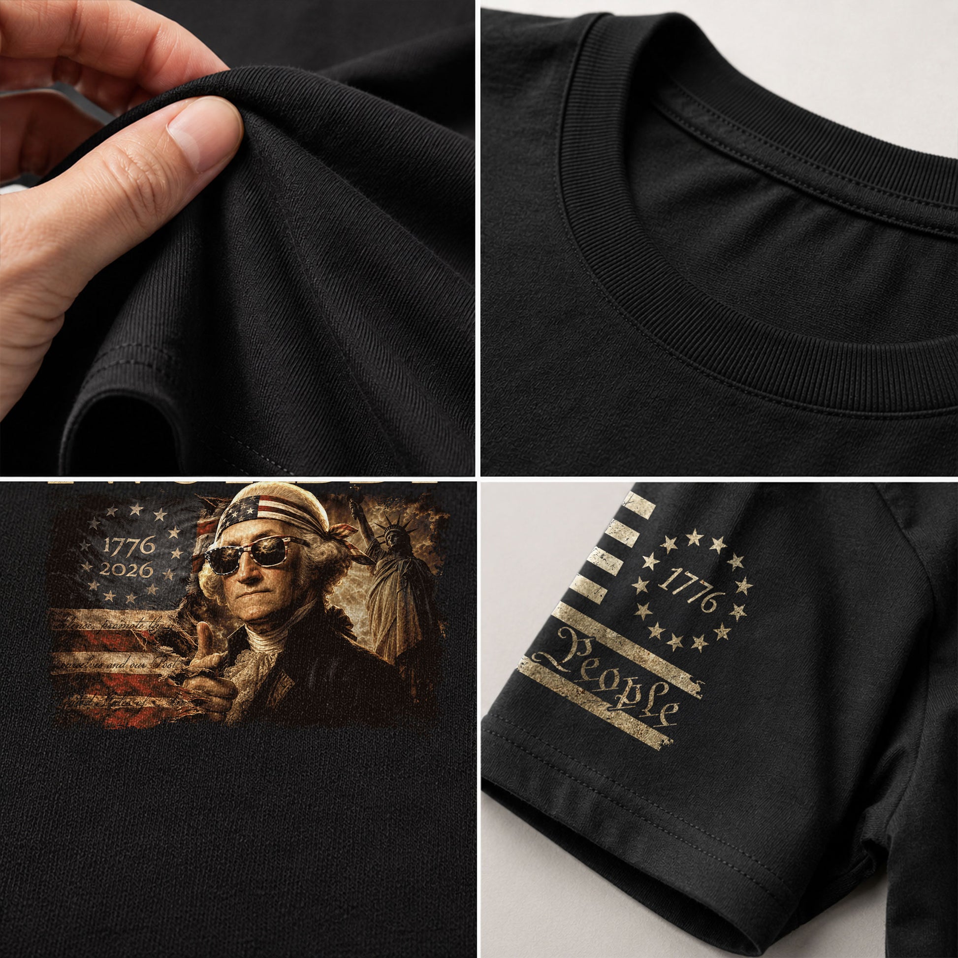 Two Fiddy George Washington 1776 2026 Patriotic Graphic Tee American Heritage Shirt - Rust Field Wear