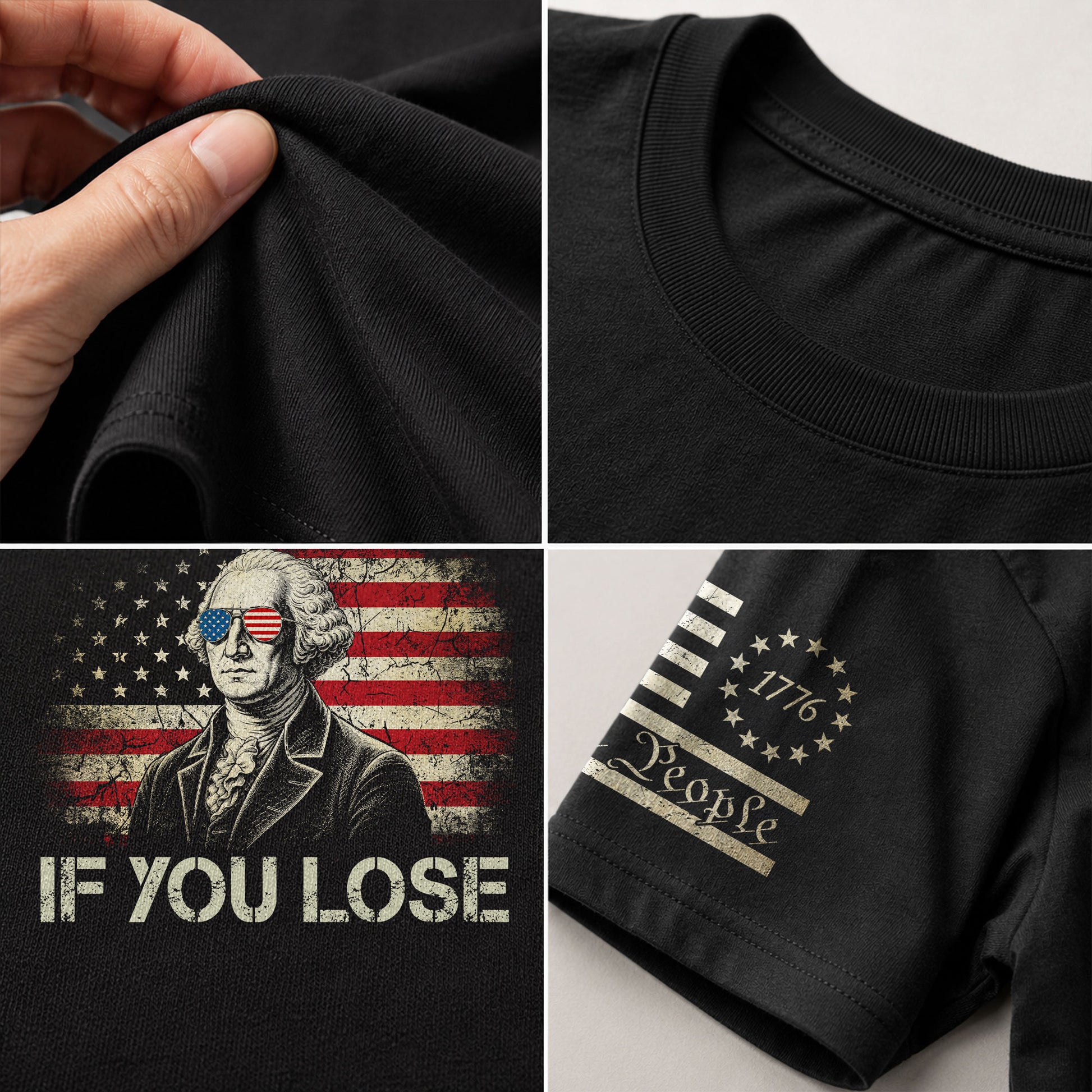 It's Only Treason If You Lose Shirt Patriotic 1776 George Washington US Flag T-Shirt - Rust Field Wear