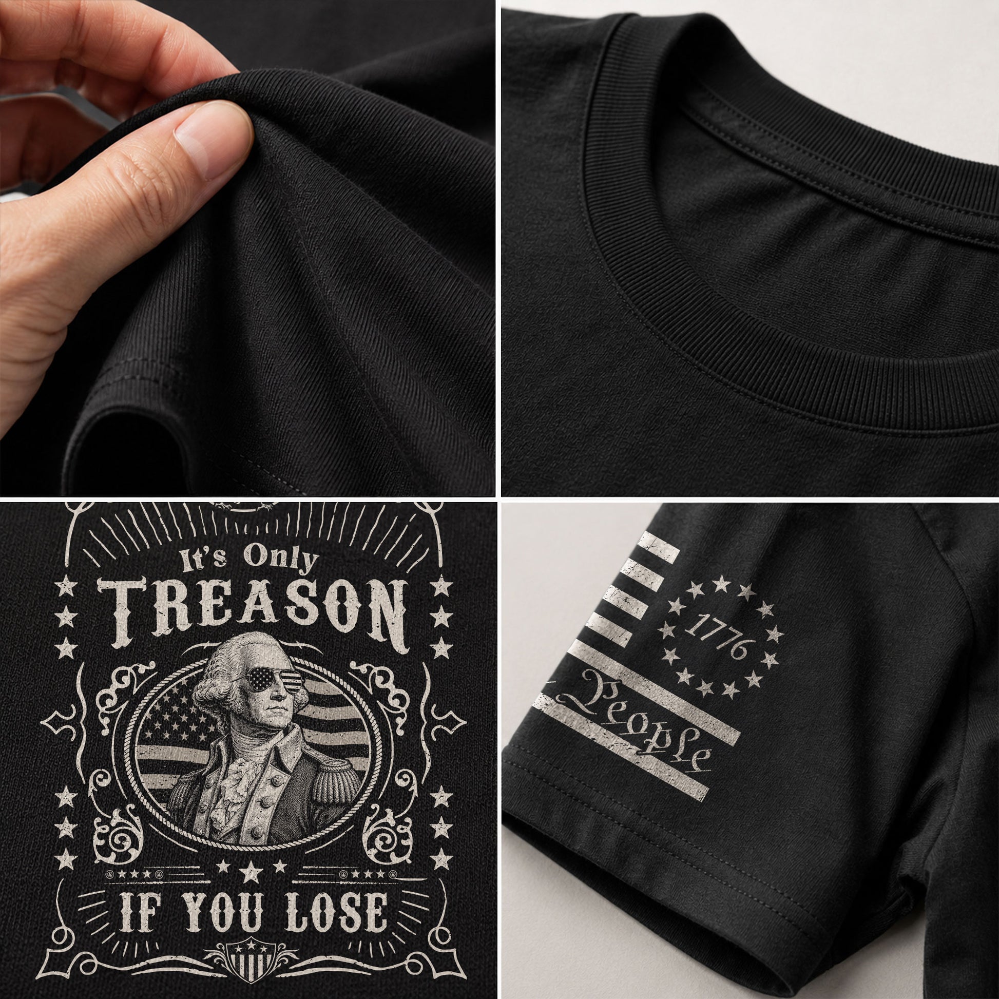 It's Only Treason If You Lose T-Shirt - Vintage George Washington Patriotic Tee - Rust Field Wear