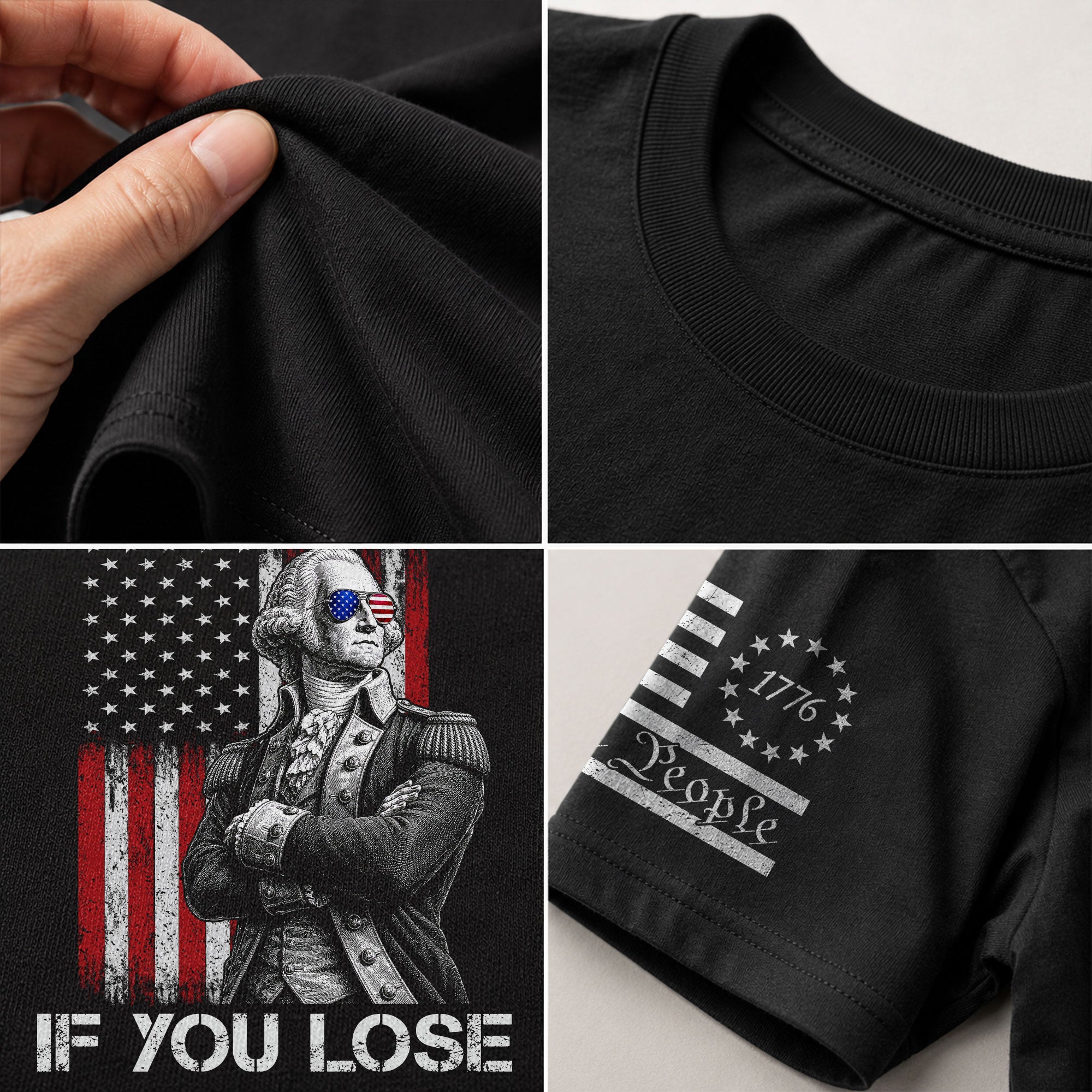 It's Only Treason If You Lose Shirt Patriotic George Washington Retro Flag Men T-Shirt - Rust Field Wear