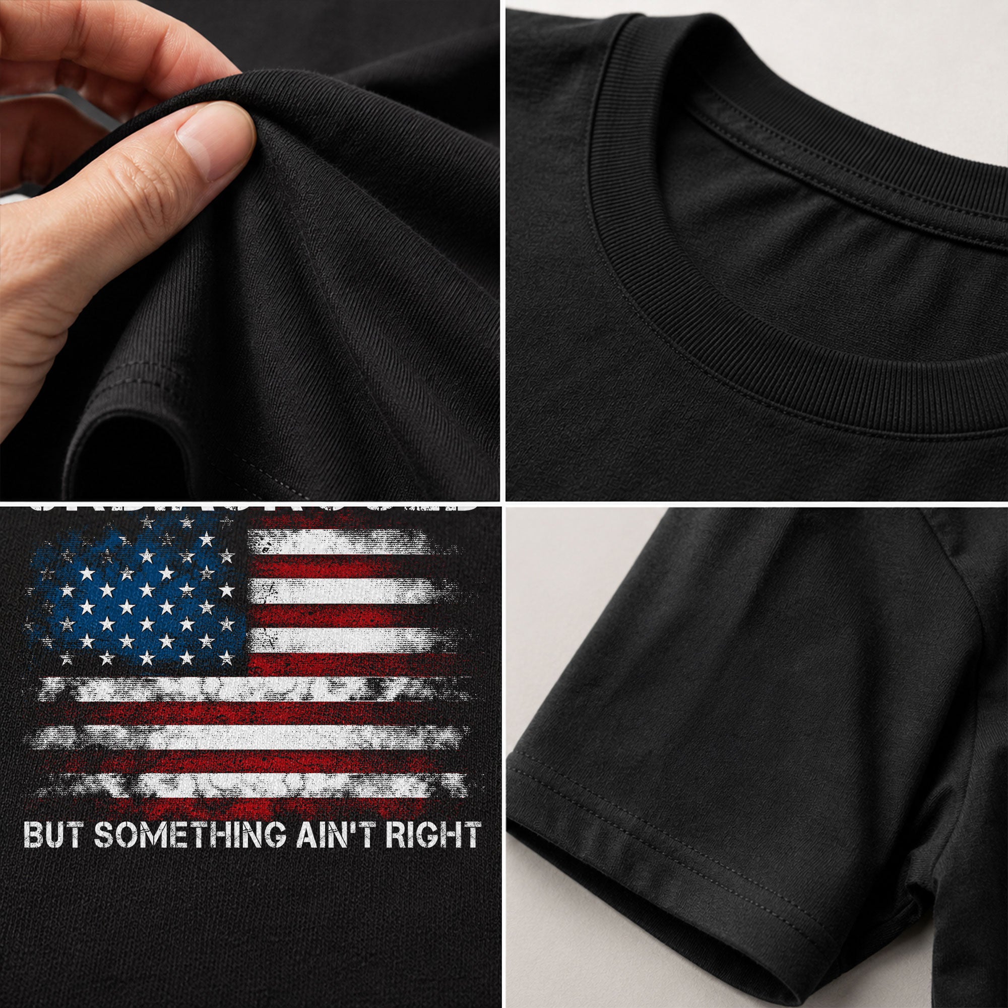 Undiagnosed But Something Ain't Right Graphic Tee Distressed USA Flag Patriotic Shirt - Rust Field Wear