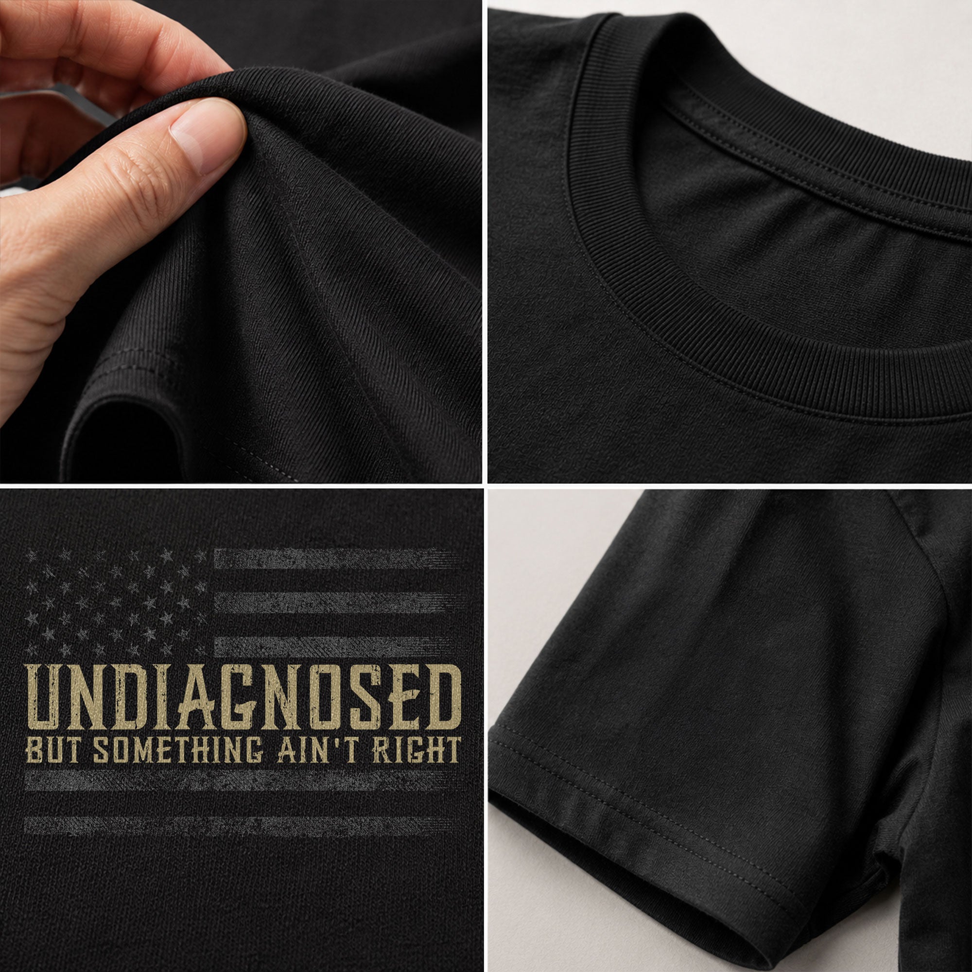 Undiagnosed But Something Ain't Right Graphic Tee Tactical USA Flag Patriotic Shirt - Rust Field Wear