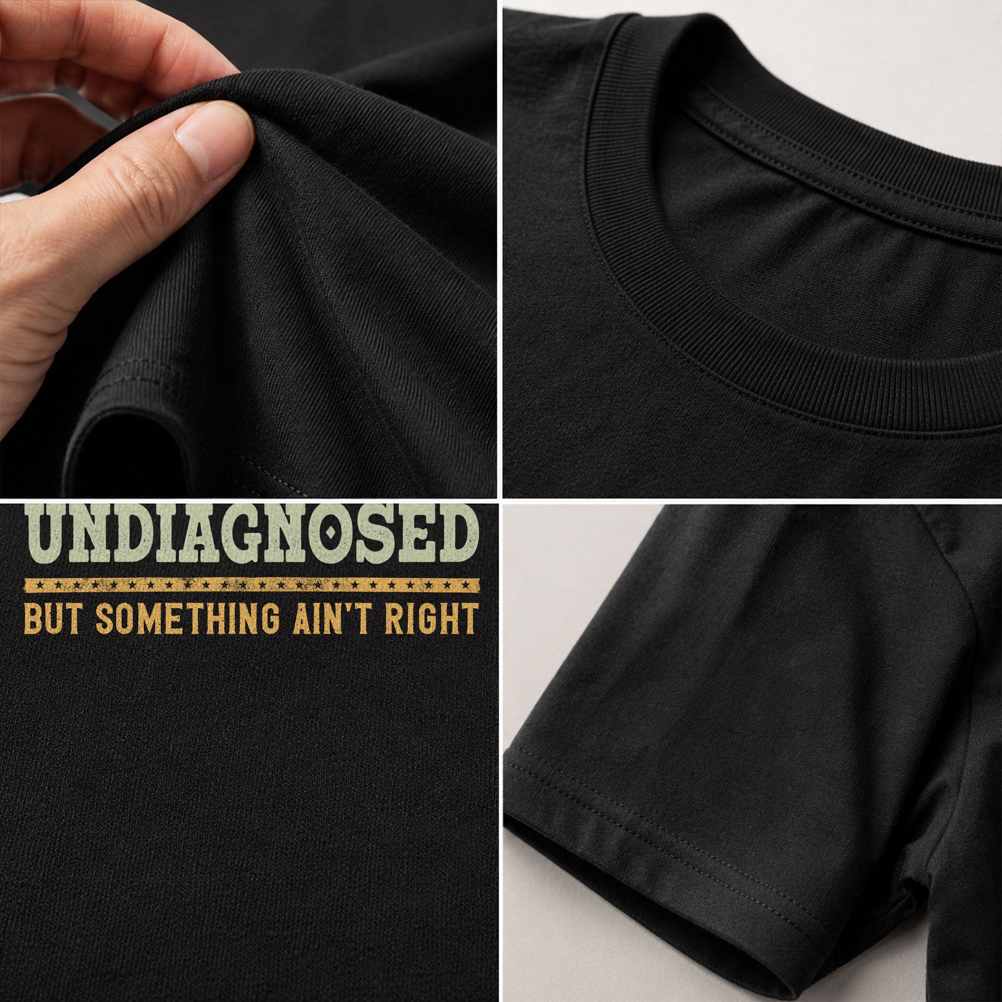 Undiagnosed But Something Ain't Right Graphic Tee Retro Style Text Statement Shirt - Rust Field Wear