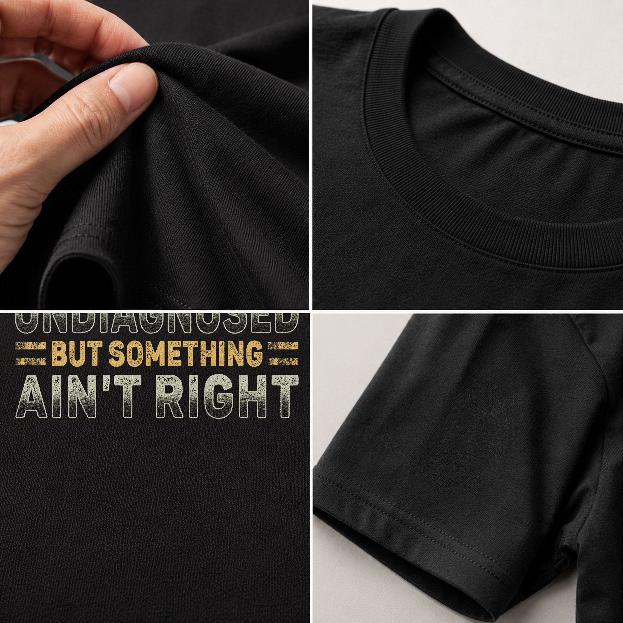 Undiagnosed But Something Ain't Right Graphic T Shirt Retro Style Casual Mens Tee - Rust Field Wear