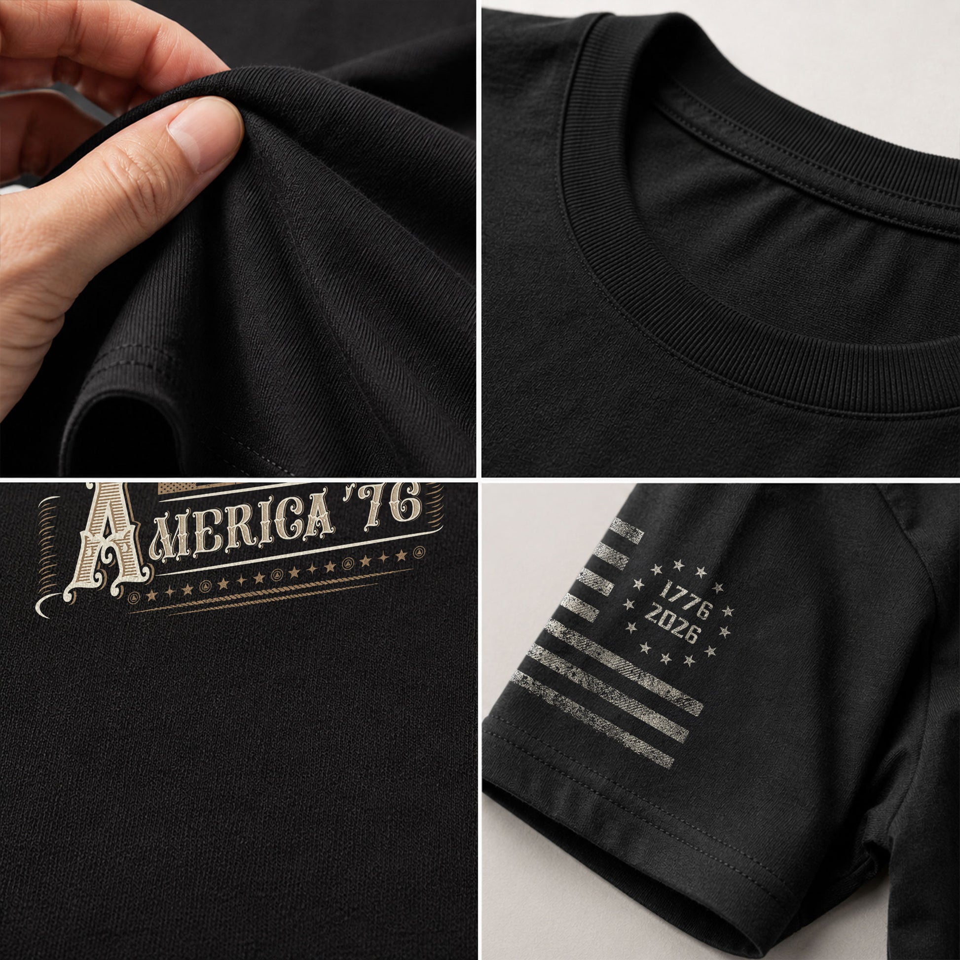 America '76 Graphic T Shirt Vintage Patriotic American Pride Style Casual Mens Top - Rust Field Wear