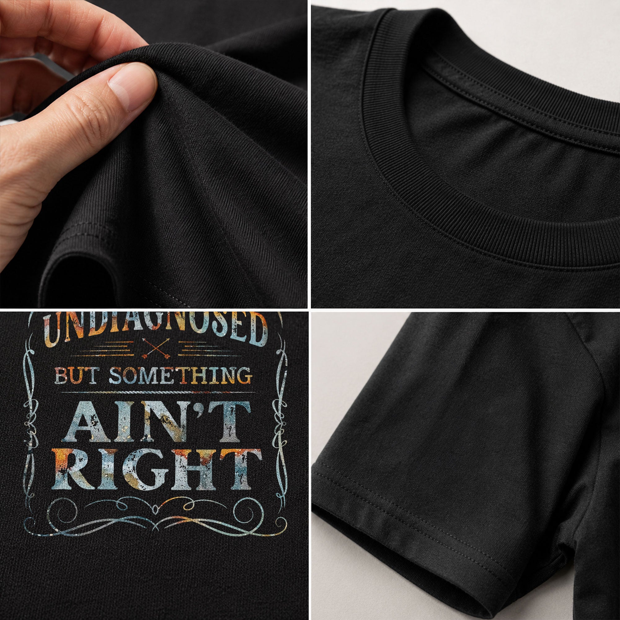 Undiagnosed But Something Ain't Right T-Shirt Rusty Vintage Ornate Graphic Apparel - Rust Field Wear