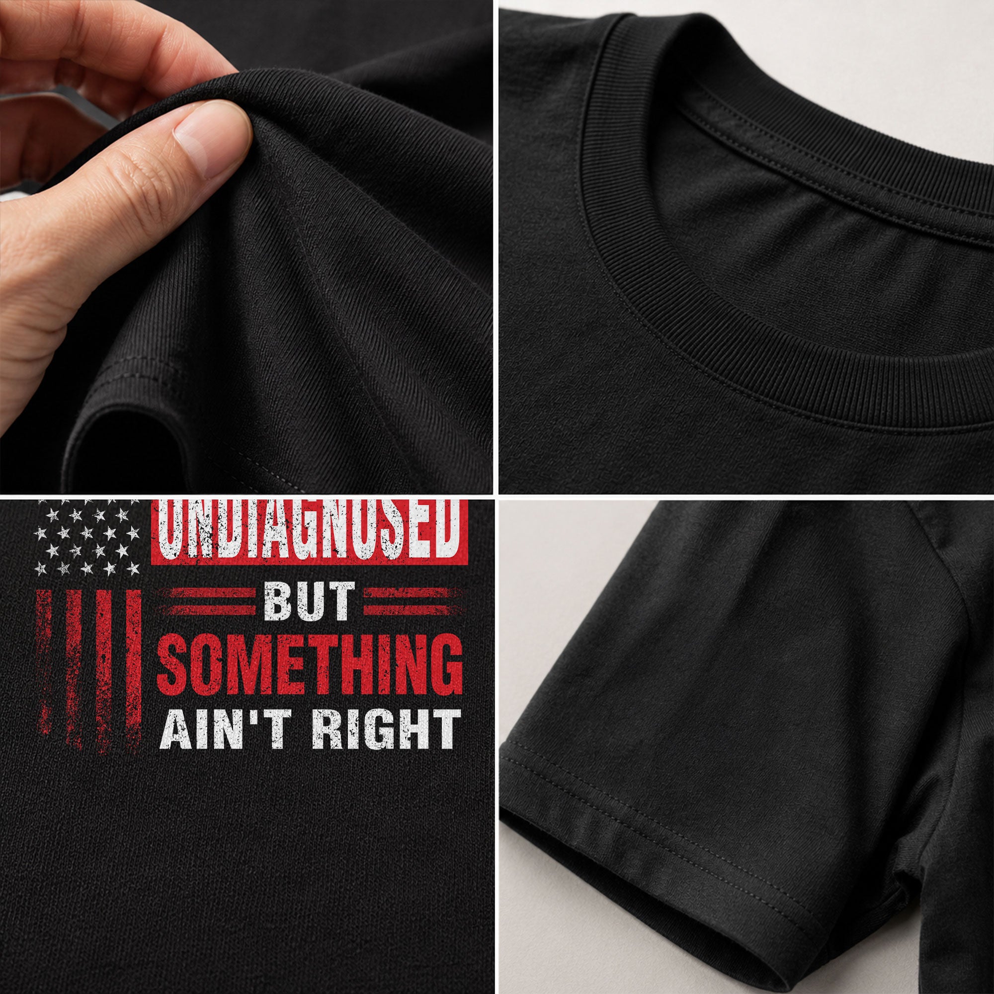 Undiagnosed But Something Ain't Right T-Shirt Patriotic American Flag Distressed Tee - Rust Field Wear