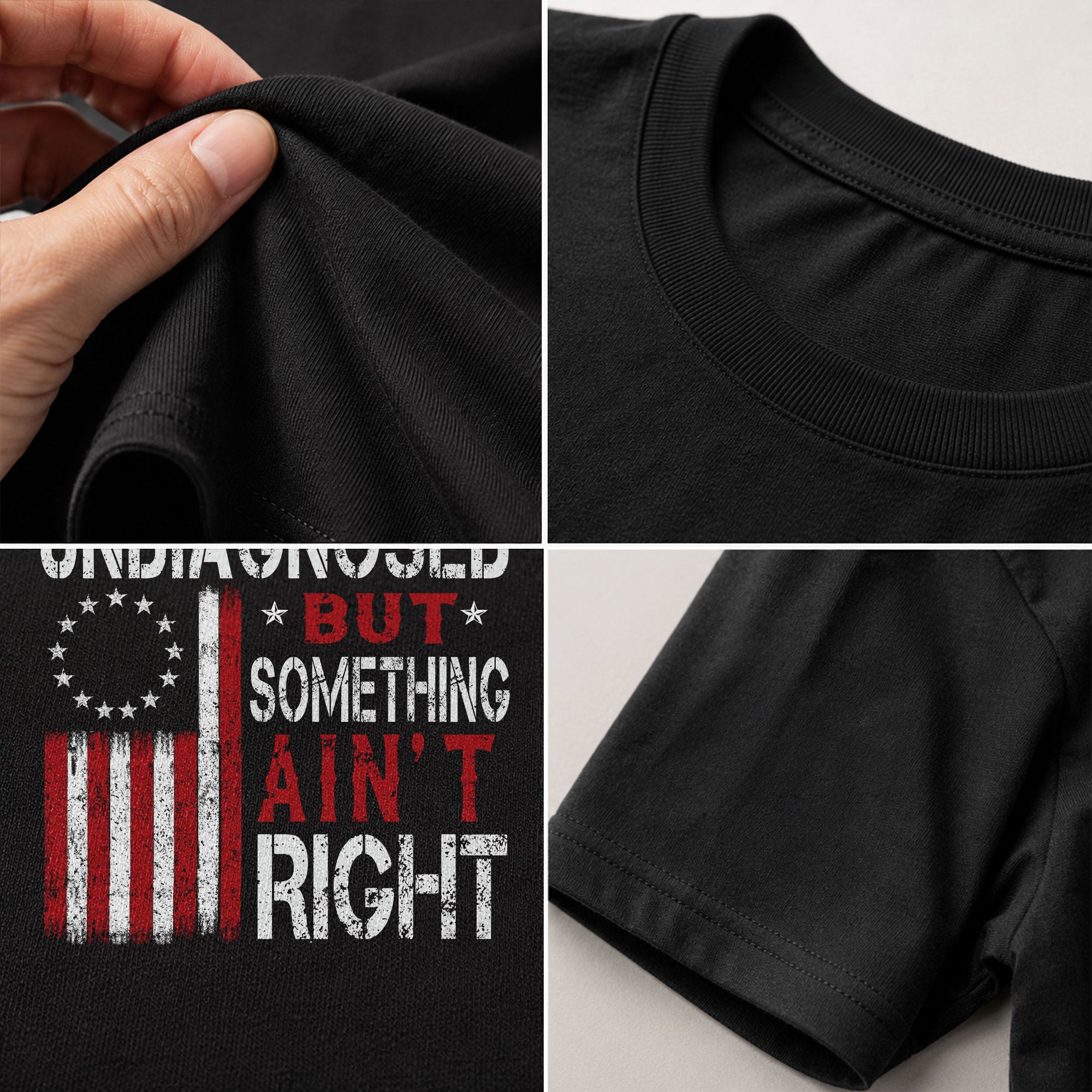 Undiagnosed But Something Ain't Right T-Shirt Betsy Ross 13 Stars Colonial US Flag Tee - Rust Field Wear