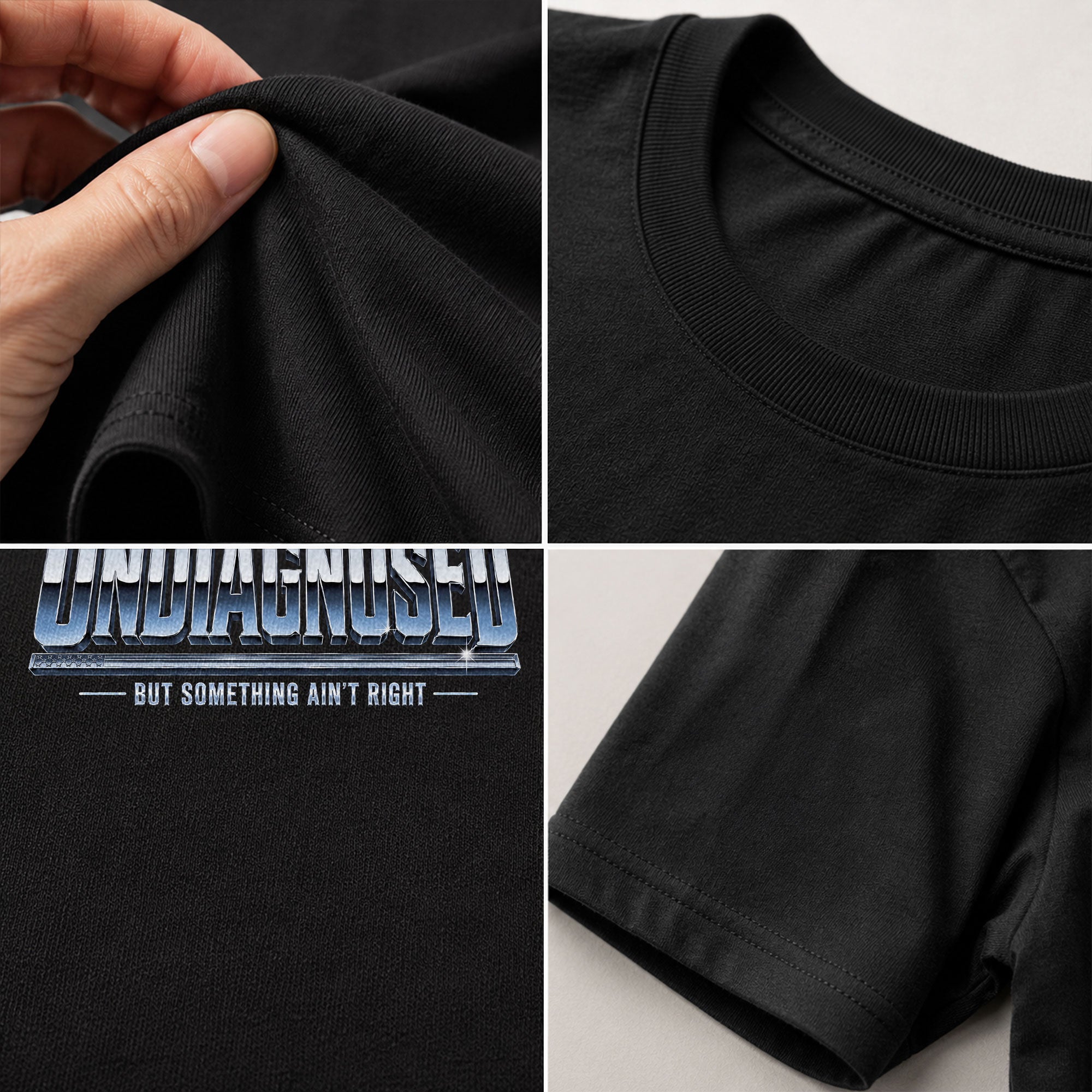 Funny Slogan Graphic Tee Undiagnosed But Something Ain't Right Casual Cotton Shirt - Rust Field Wear