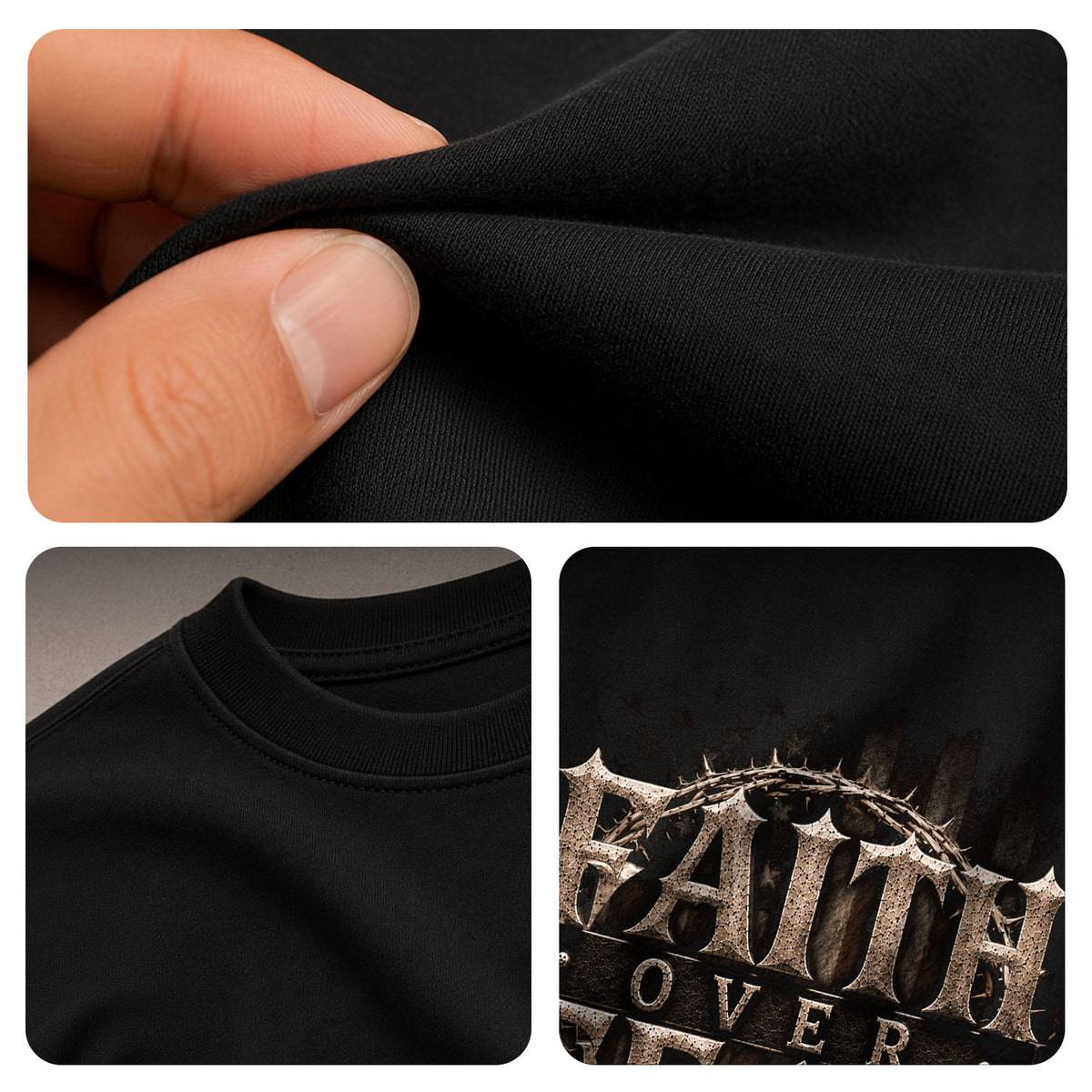Faith Over Fear Crown of Thorns Christian Graphic T-Shirt Unisex Casual Apparel Top - Rust Field Wear