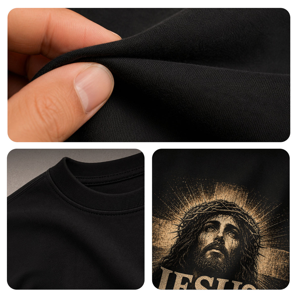 Jesus Is King Shirt Christian Men Shirt Portrait Cross Graphic Tee John 14 6 Bible Verse - Rust Field Wear