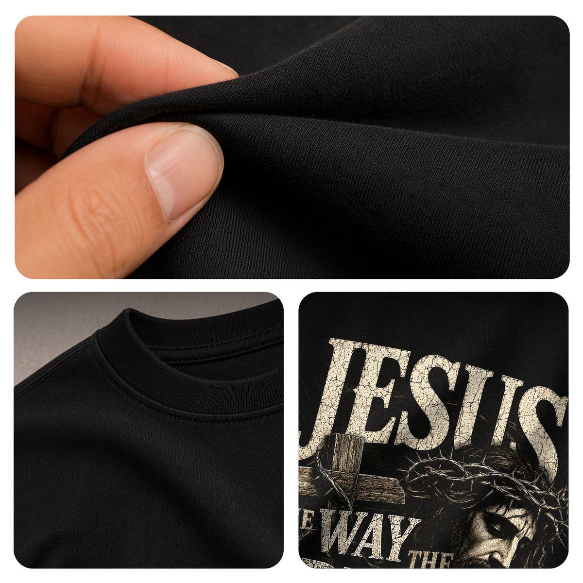 Jesus Side Profile Crown Of Thorns The Way The Truth The Life Christian T Shirt Men - Rust Field Wear