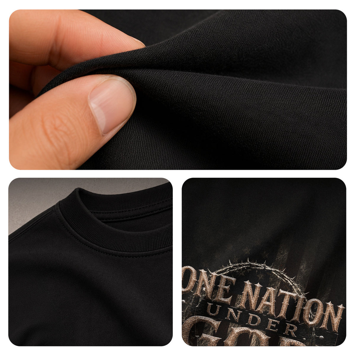 One Nation Under God Shirt Patriotic Christian Men Shirt Crown Of Thorns American Flag Tee - Rust Field Wear