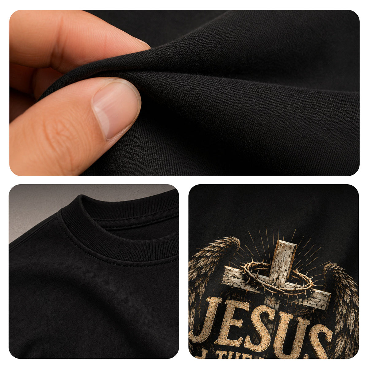 Jesus The Way The Truth The Life Cross Wings Crown Of Thorns Christian T Shirt Men - Rust Field Wear