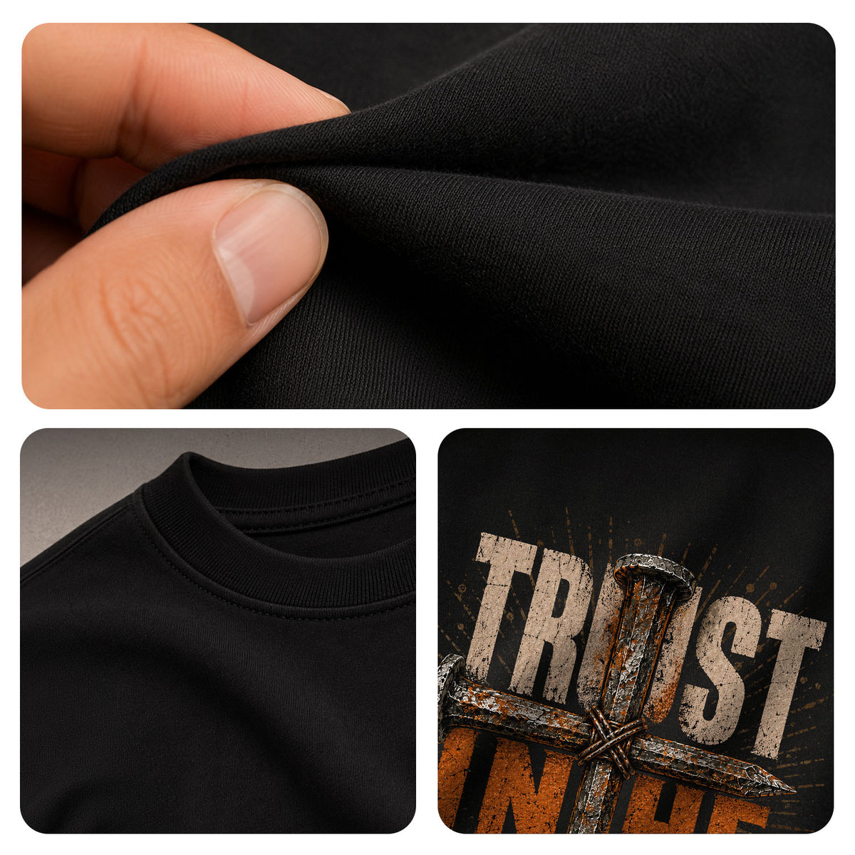 Trust In The Lord T Shirt Christian Cross Proverbs 3 5 6 Bible Verse Religious Apparel Tee - Rust Field Wear