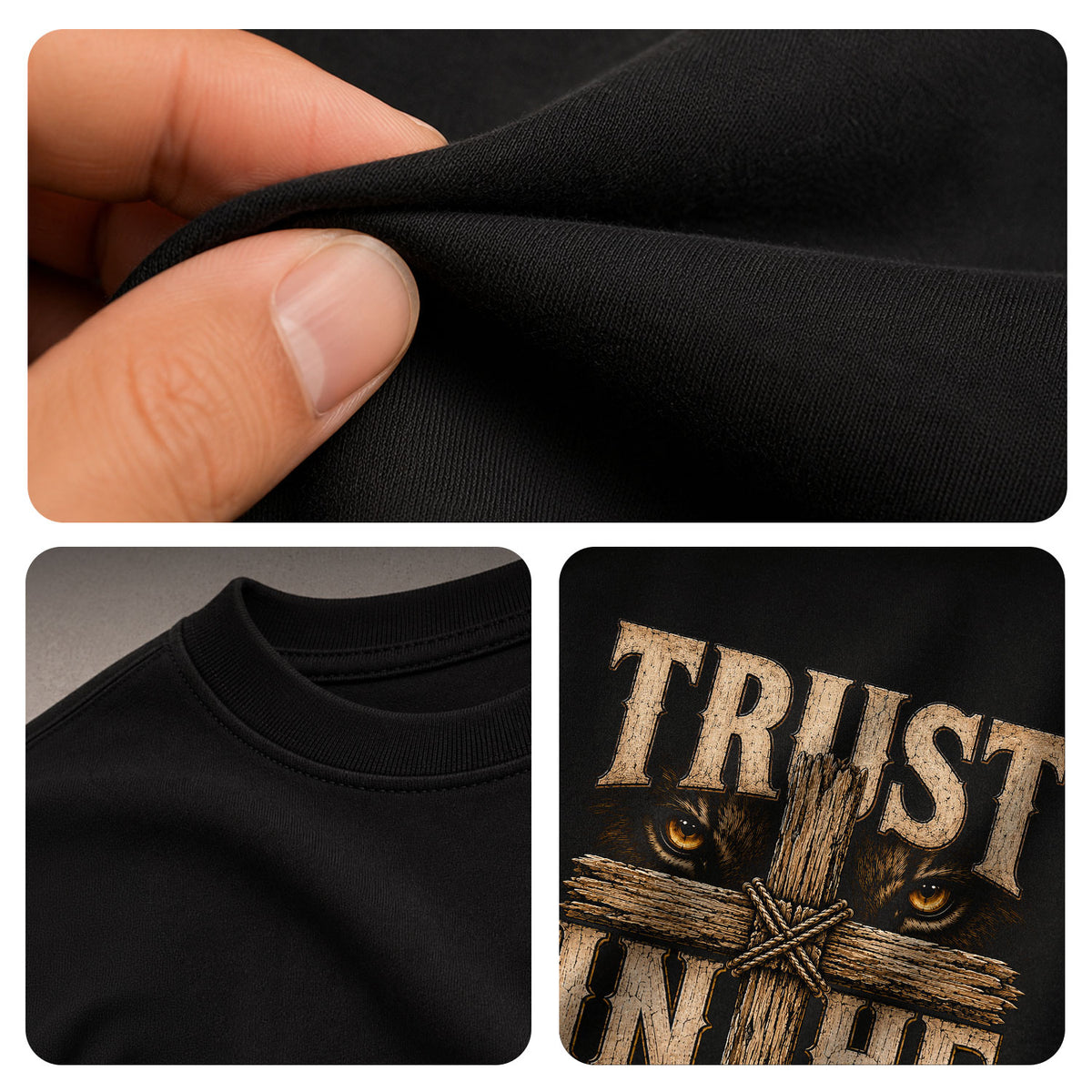 Trust In The Lord T Shirt Christian Lion Cross Proverbs 3 5 6 Religious Faith Tee - Rust Field Wear