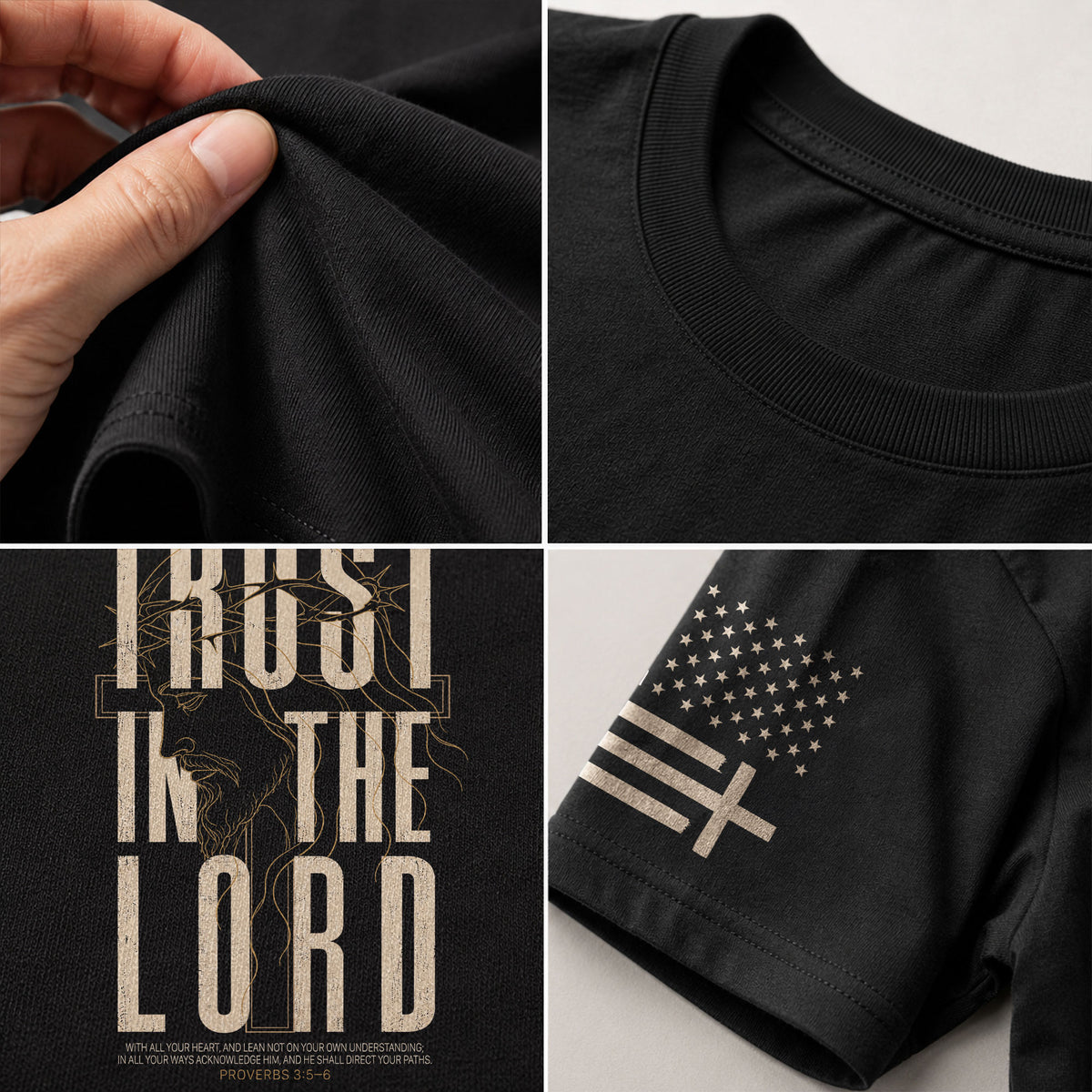 Trust In The Lord T Shirt Christian Proverbs 3 5 6 Scripture Faith Religious Tee - Rust Field Wear