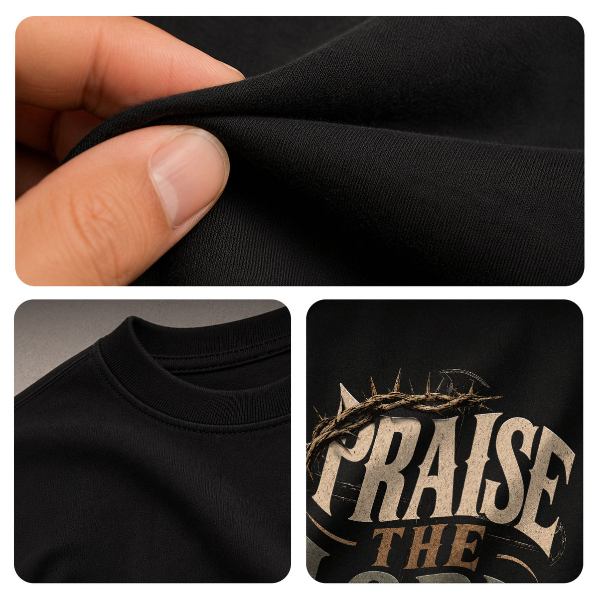 Praise The Lord Shirt Crown Of Thorns Christian Bible Verse Psalm 150 6 Faith Graphic Tee - Rust Field Wear