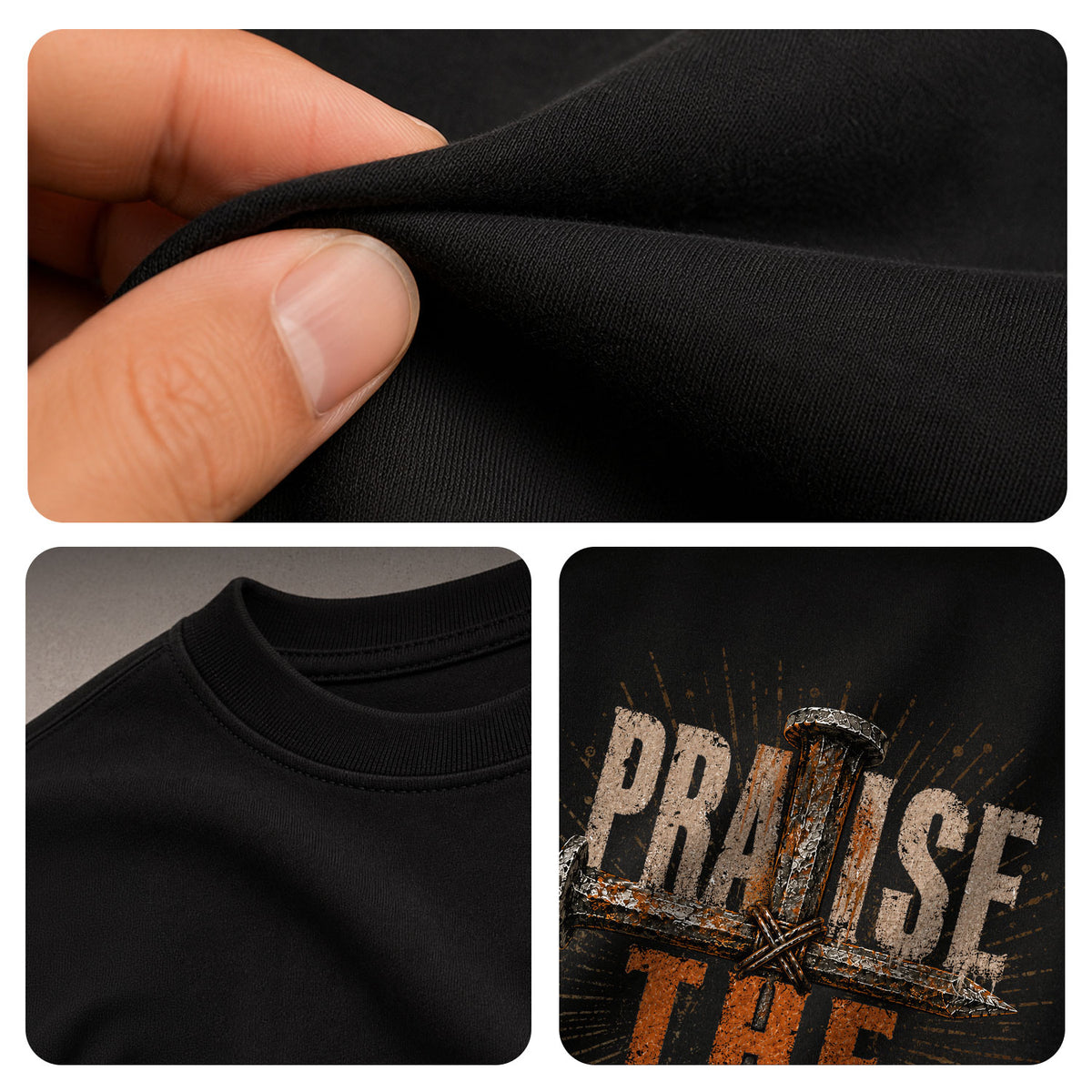 Praise The Lord Shirt Rustic Cross Christian Faith Quote Psalm 150 6 Men Graphic Tee - Rust Field Wear