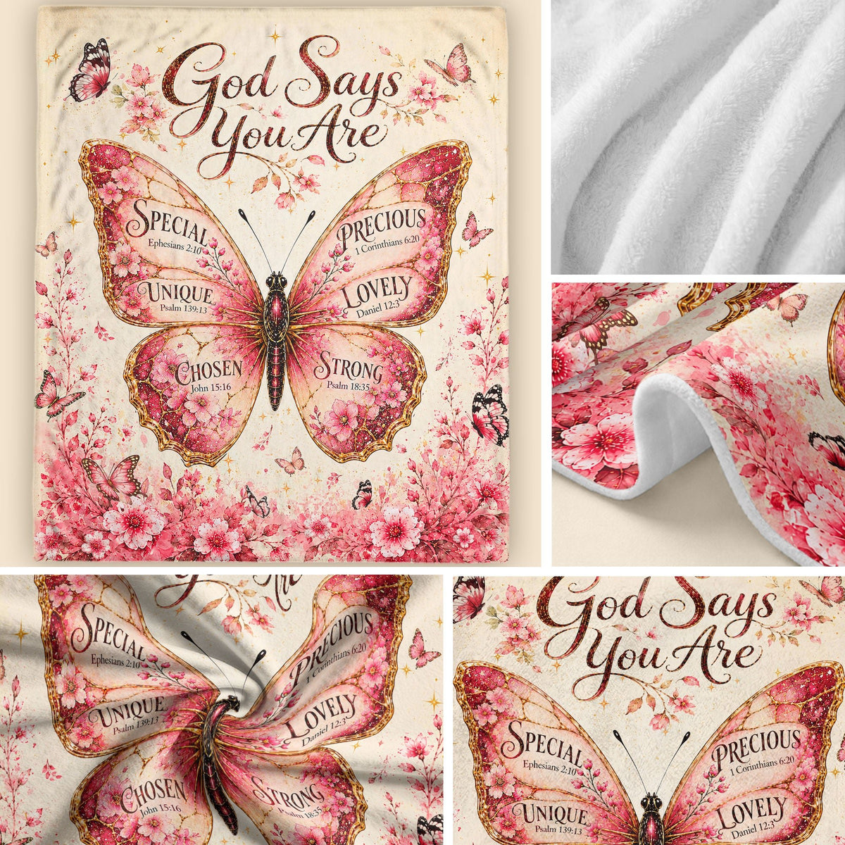 Christian Blanket for Women, Bible Verse Throw Blanket - Christian Floral Encouragement Design - Rust Field Wear