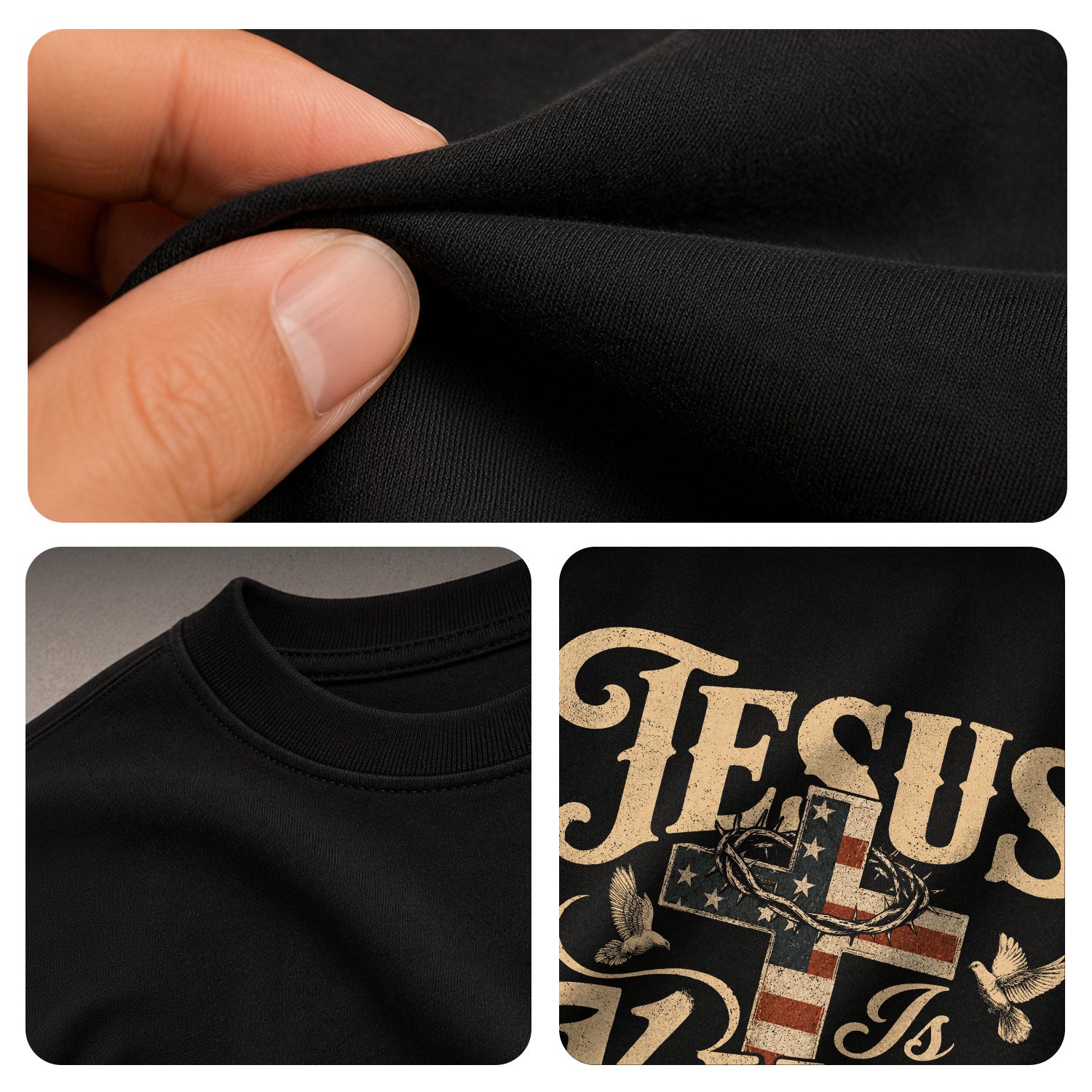 Jesus Is King Shirt Patriotic Christian Men Shirt American Flag Cross Dove John 14 6 Tee - Rust Field Wear