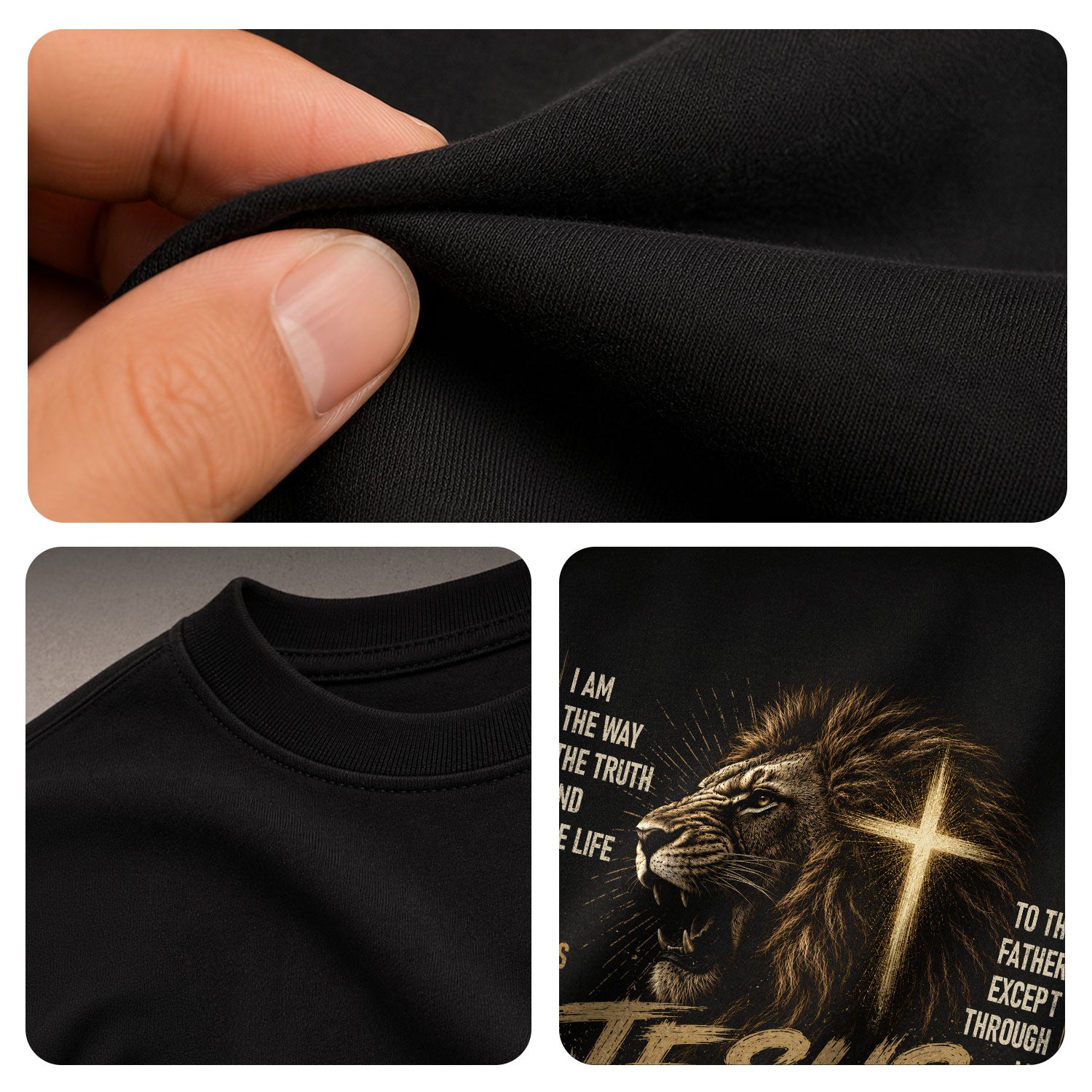 Jesus Is King Shirt Christian Men Shirt Lion Of Judah Cross Graphic Tee John 14 6 Verse Tee - Rust Field Wear