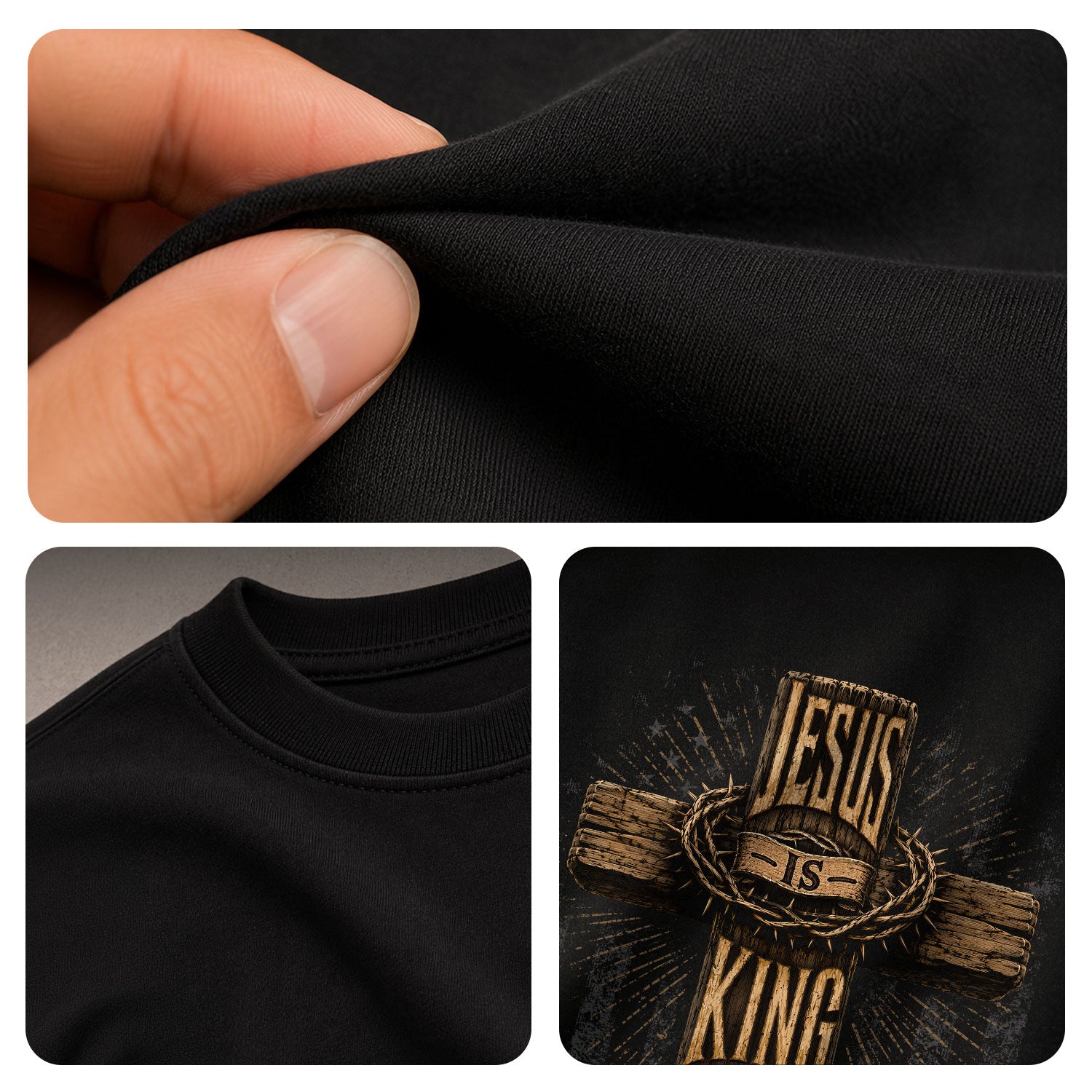 Jesus Is King Shirt Patriotic Christian Men Shirt Wooden Cross John 14 6 Bible Verse Tee - Rust Field Wear