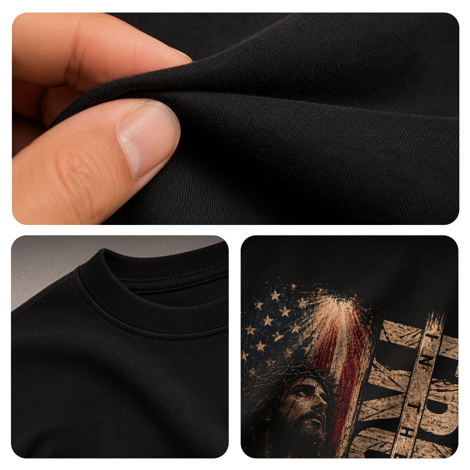 Trust in the Lord Shirt Men Christian Jesus American Flag T-Shirt Religious Faith Tee - Rust Field Wear