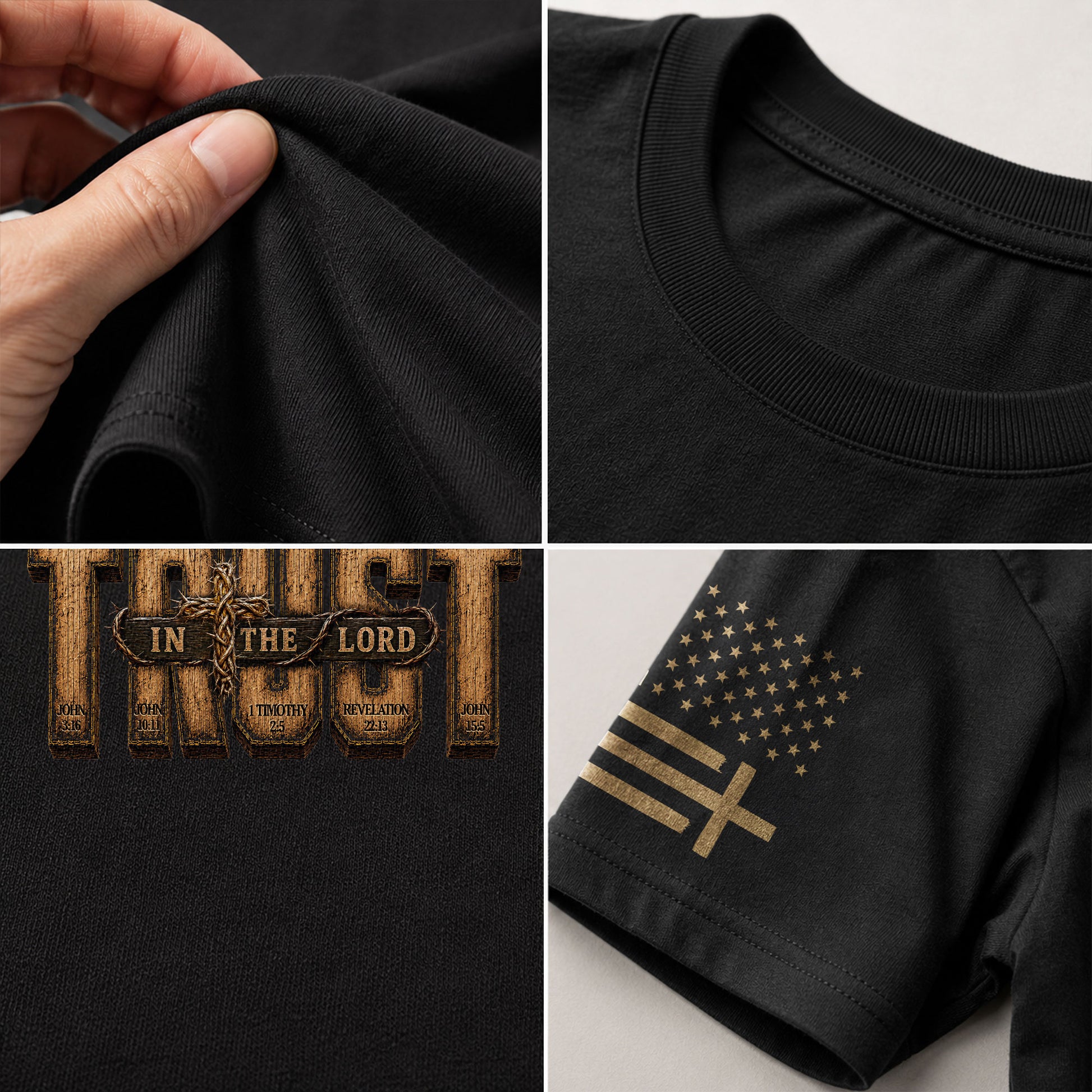 Trust In The Lord Shirt Mens Christian Bible Verse T-Shirt Scripture Graphic Tee - Rust Field Wear