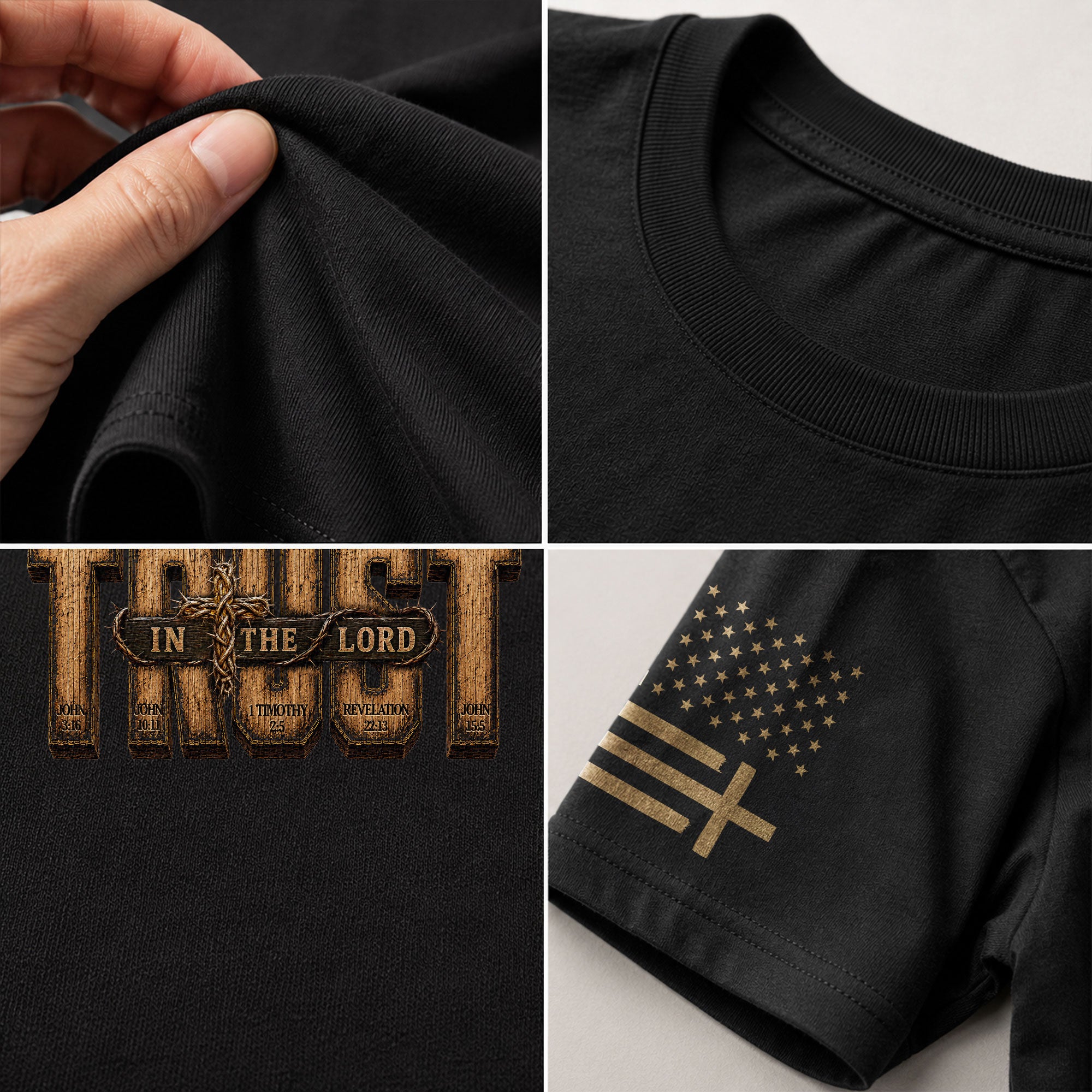 Trust In The Lord Shirt Mens Christian Bible Verse T-Shirt Scripture Graphic Tee - Rust Field Wear