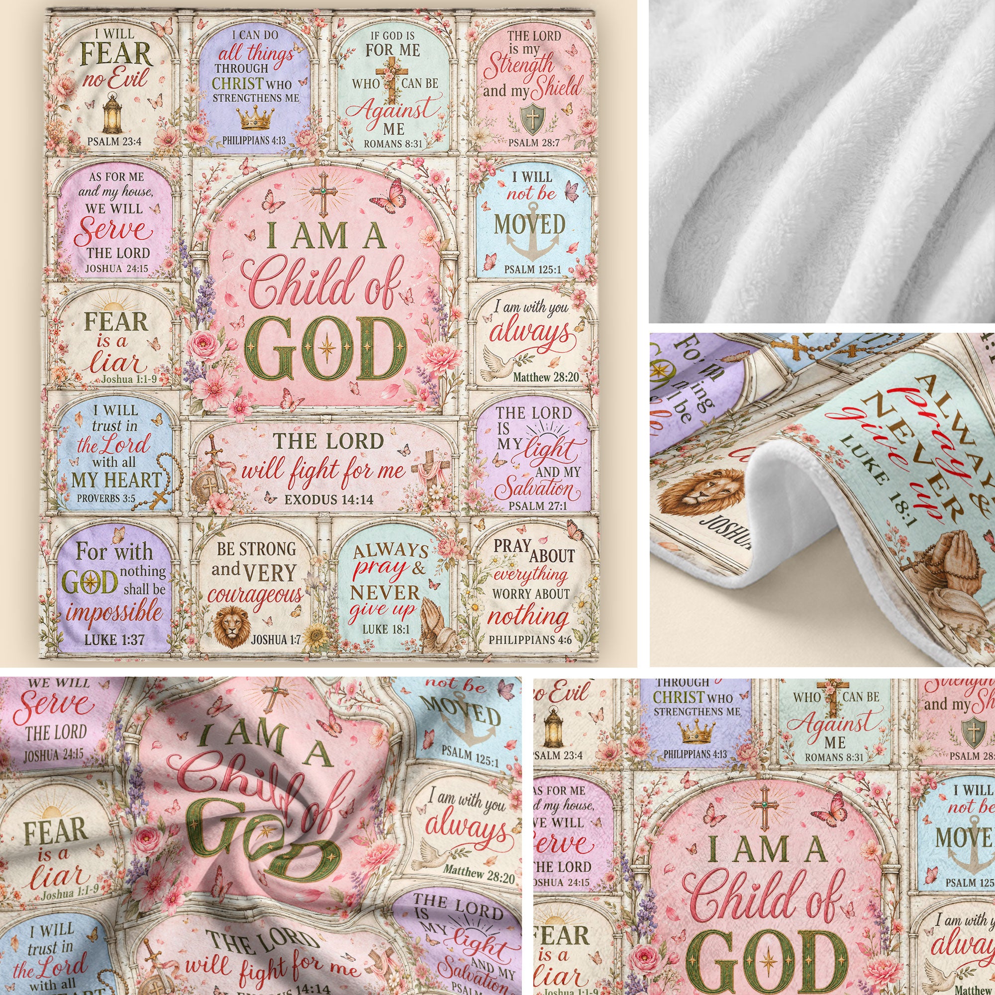 I Am A Child Of God Blanket Pink Bible Verse Throw Cozy Christian Scripture Faith Gift