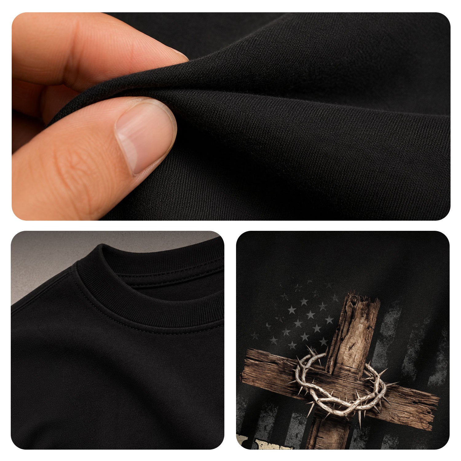Jesus The Way The Truth The Life Men T-Shirt John 14 6 Wooden Cross Christian Graphic Tee