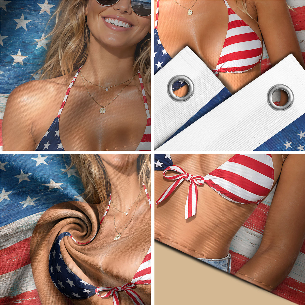 Custom American Flag with Photo Personalized Rustic Wood Picture Flag USA Decor Gift - Rust Field Wear